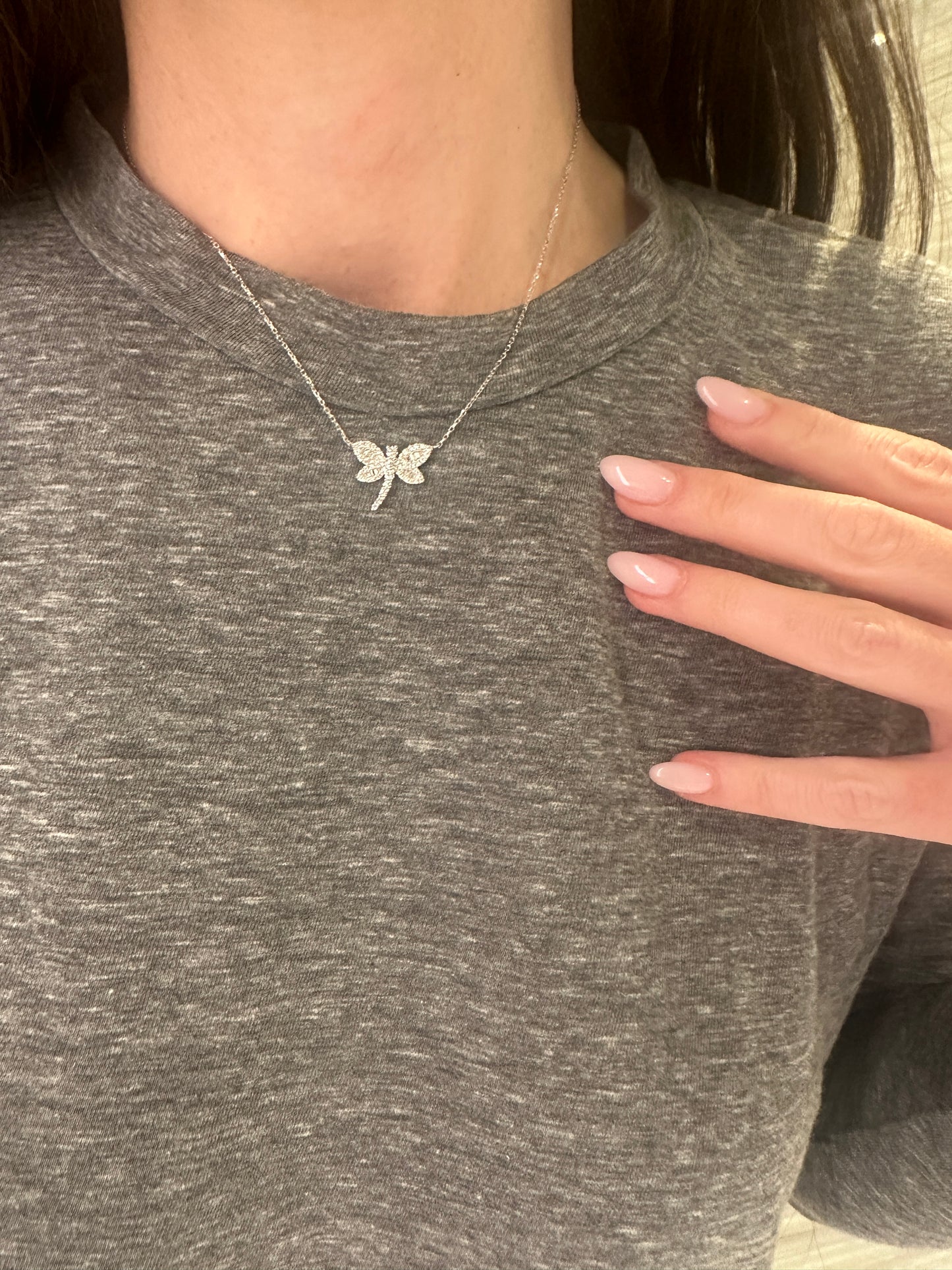 Diamond Dragonfly Pendant