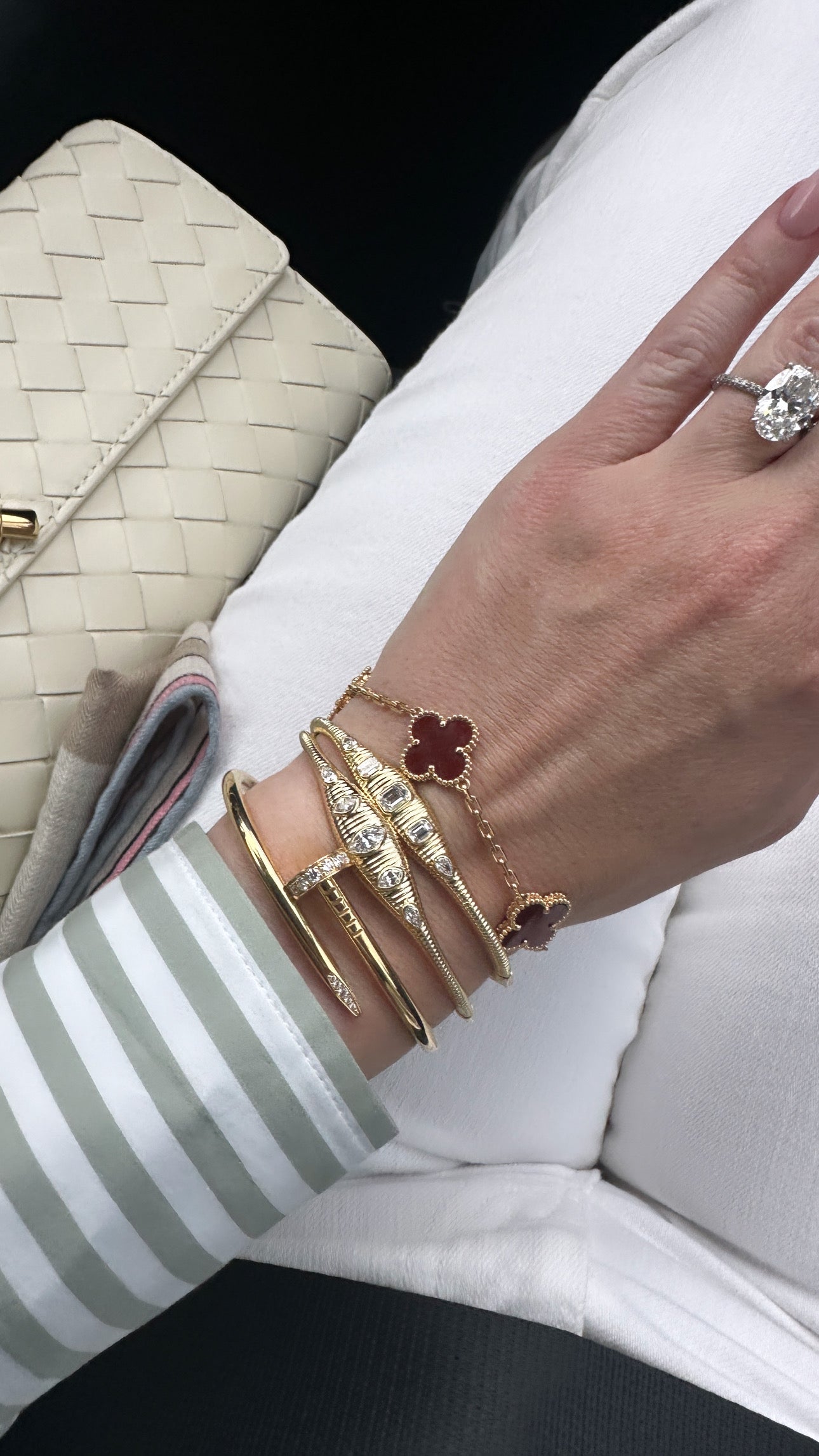 Pear and Marquis Fluted Diamond Bangle Bracelet