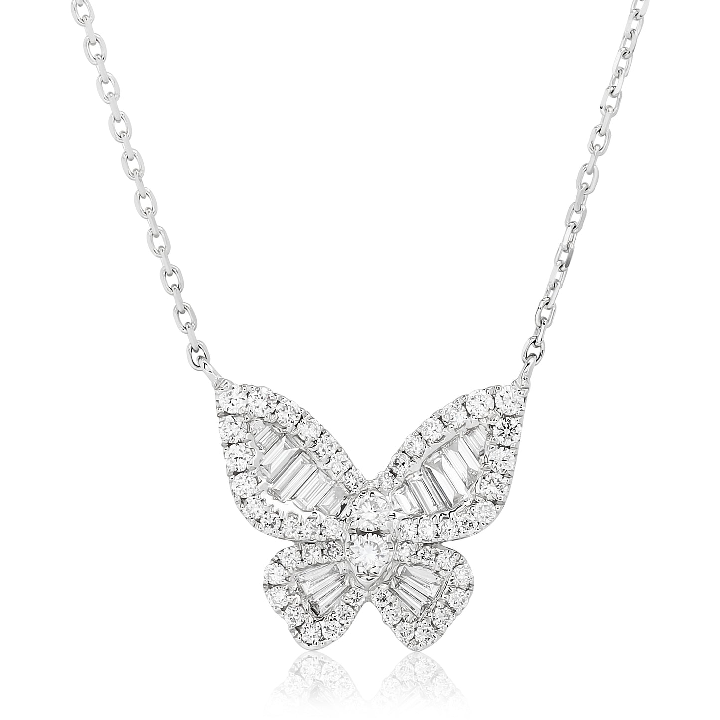 Romantic Diamond Butterfly Pendant In Size 3