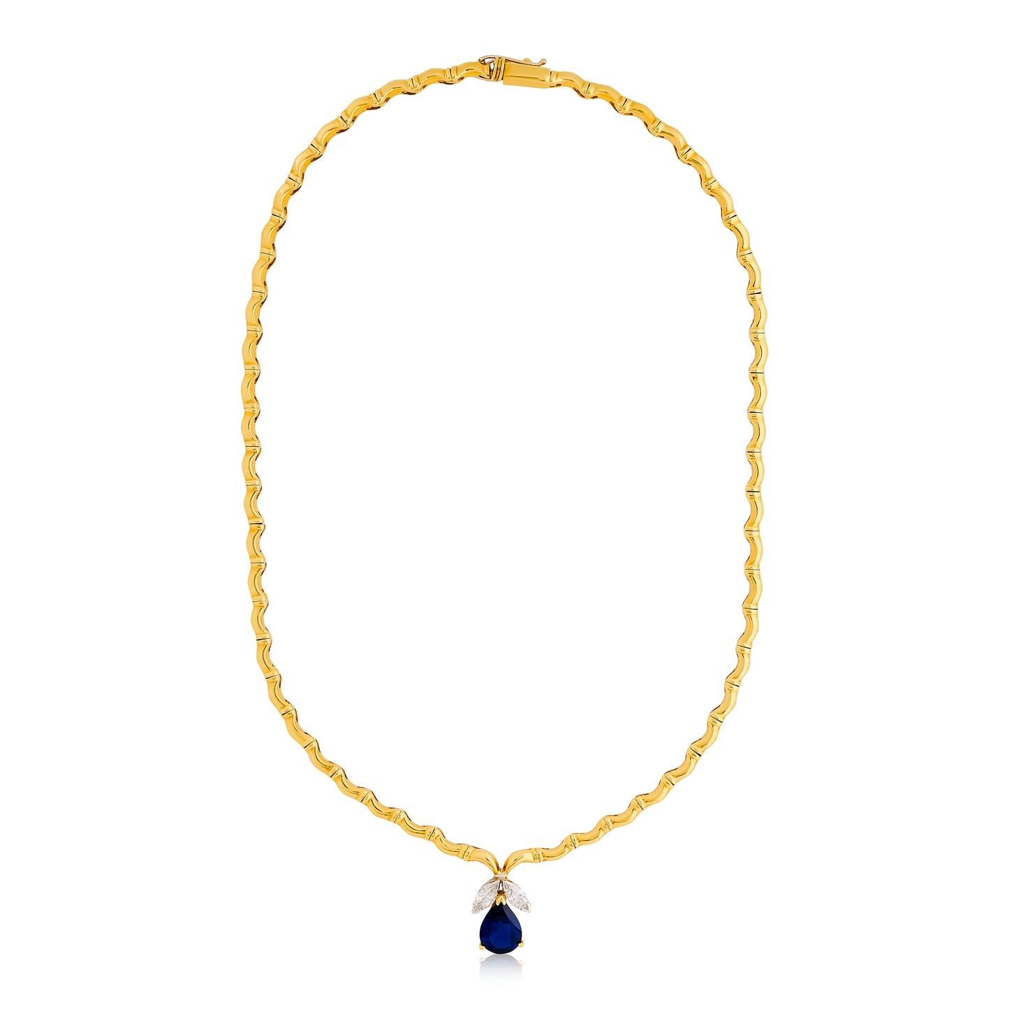 Pear Shape and Diamond Estate Necklace