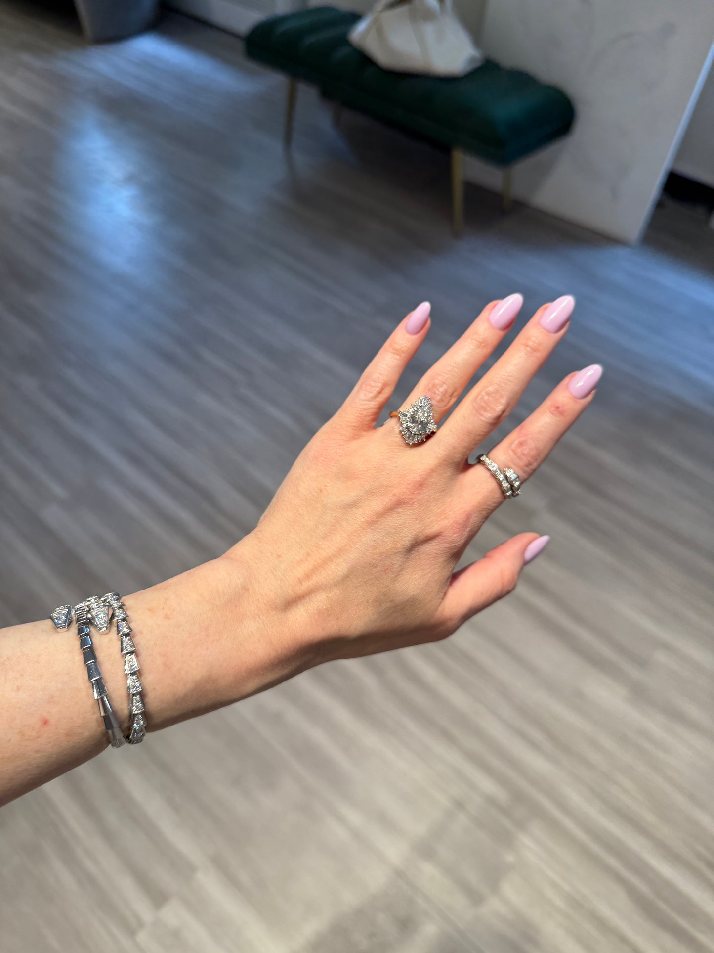 Vintage Inspired Ballerina Style Lab Diamond Ring