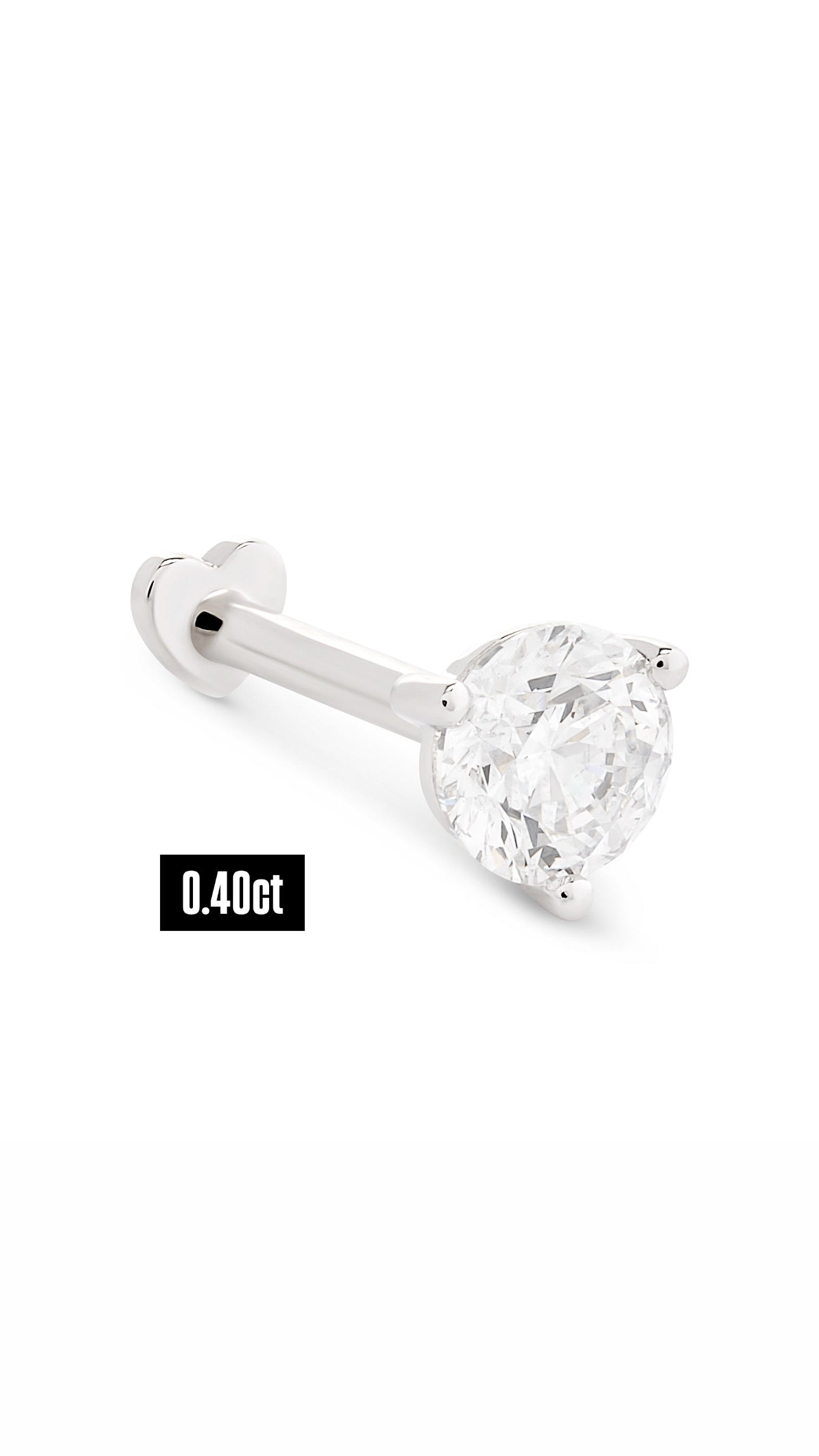 Round Shape Diamond Flat Back Stud Earring