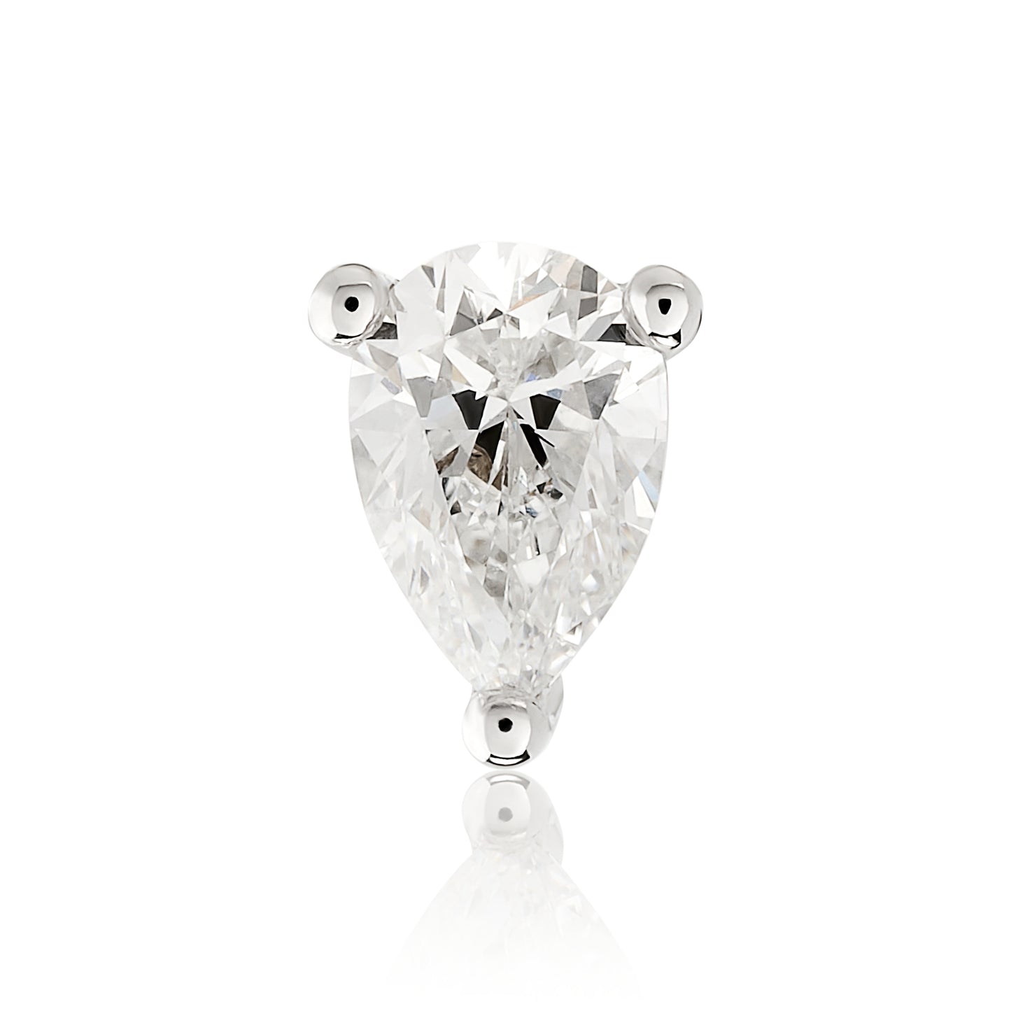 Pear Shape Diamond Flat Back Stud Earring