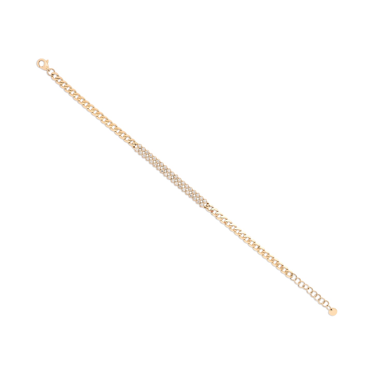 Curb Link Double Row Diamond Bracelet