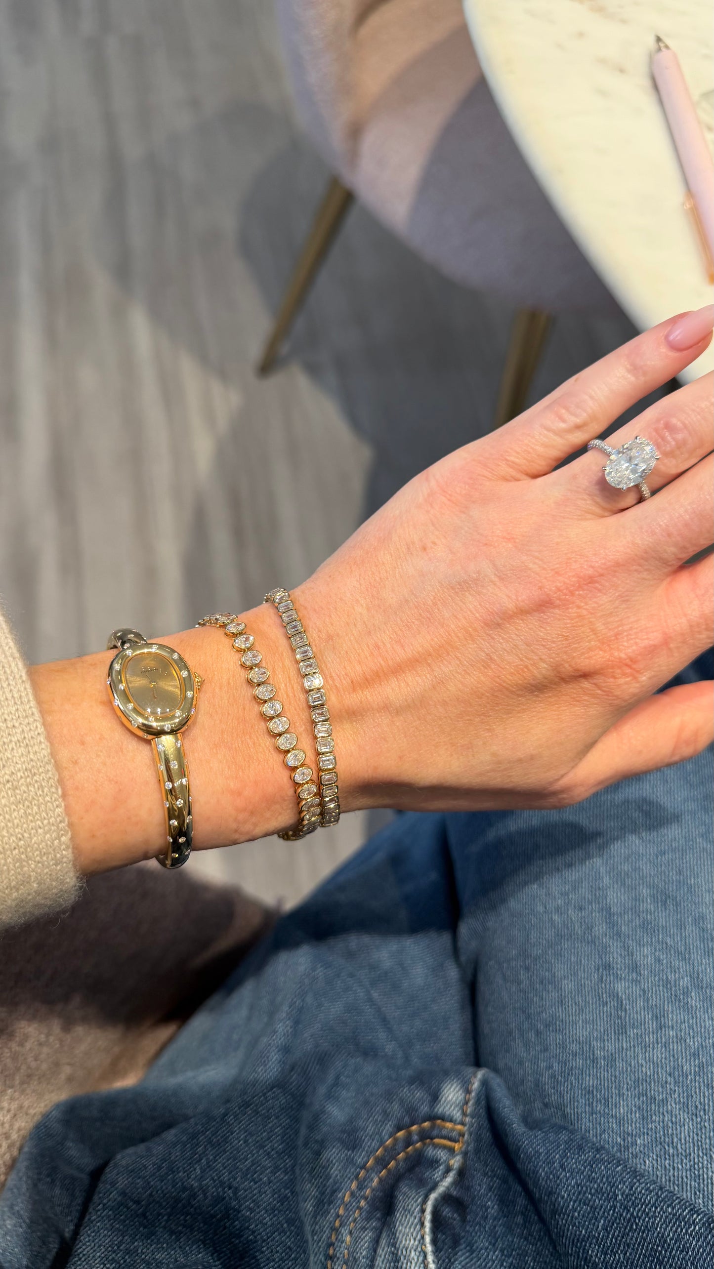 Lab Diamond Bezel Tennis Bracelet