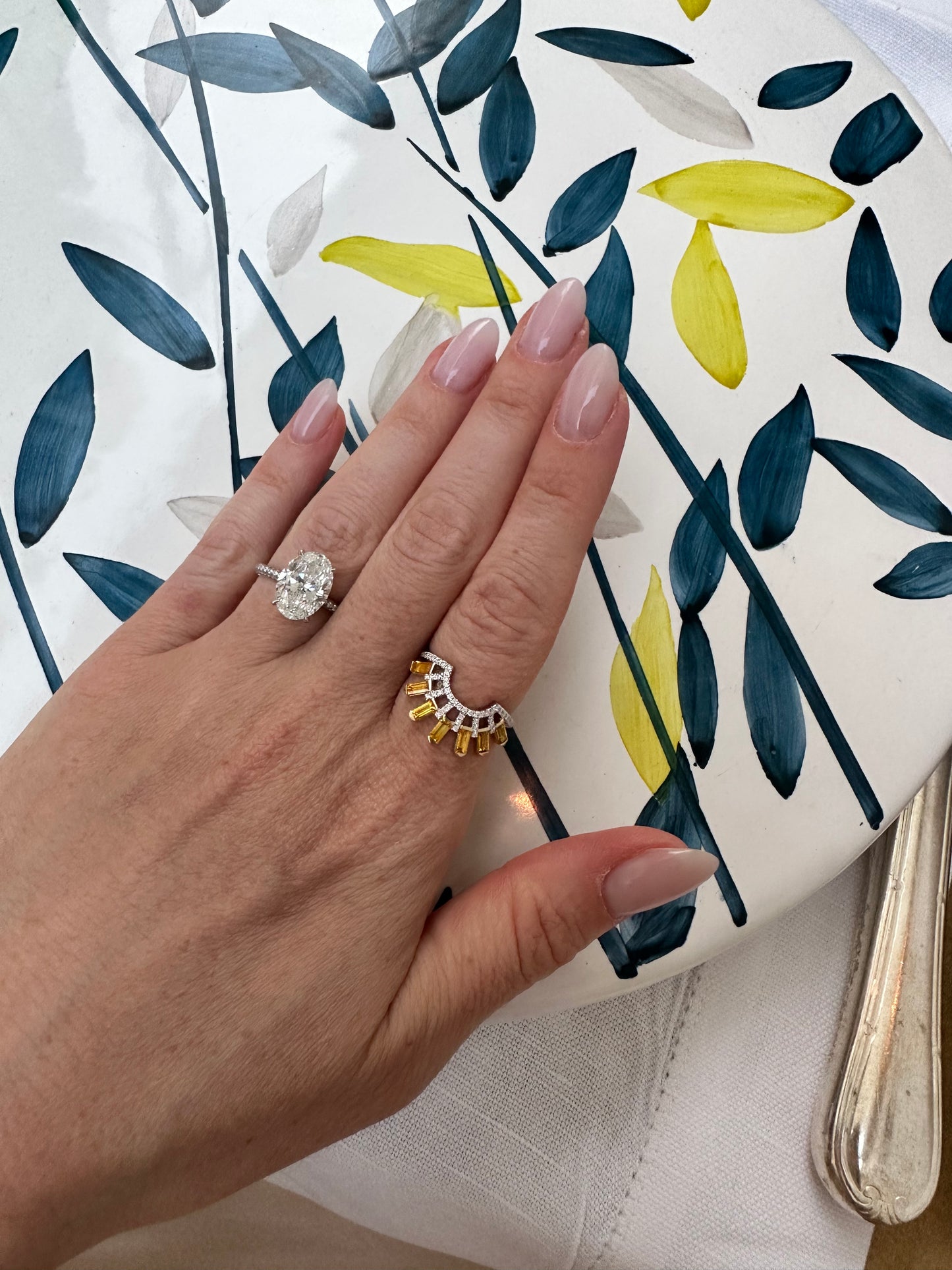 Sapphire and Diamond Sunshine Ring - Three
