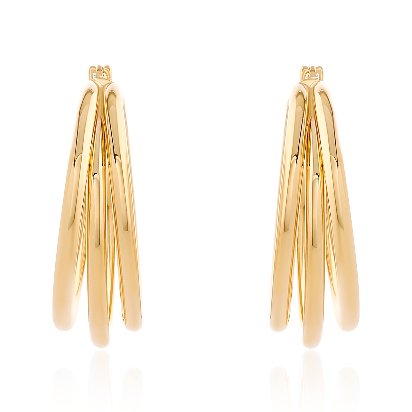 Triple Row Hoop Earrings