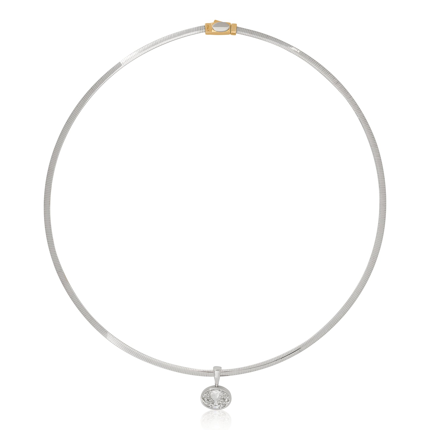 Four Carat Oval Shape Diamond on Omega Chain
