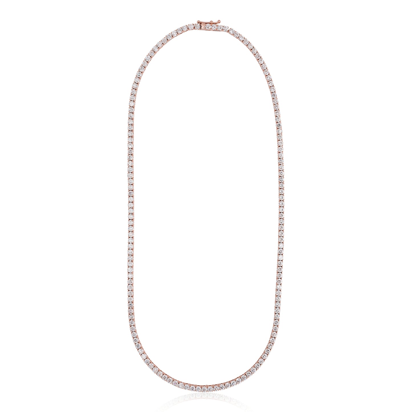 Lab Grown Straight Line Tennis Necklace-10