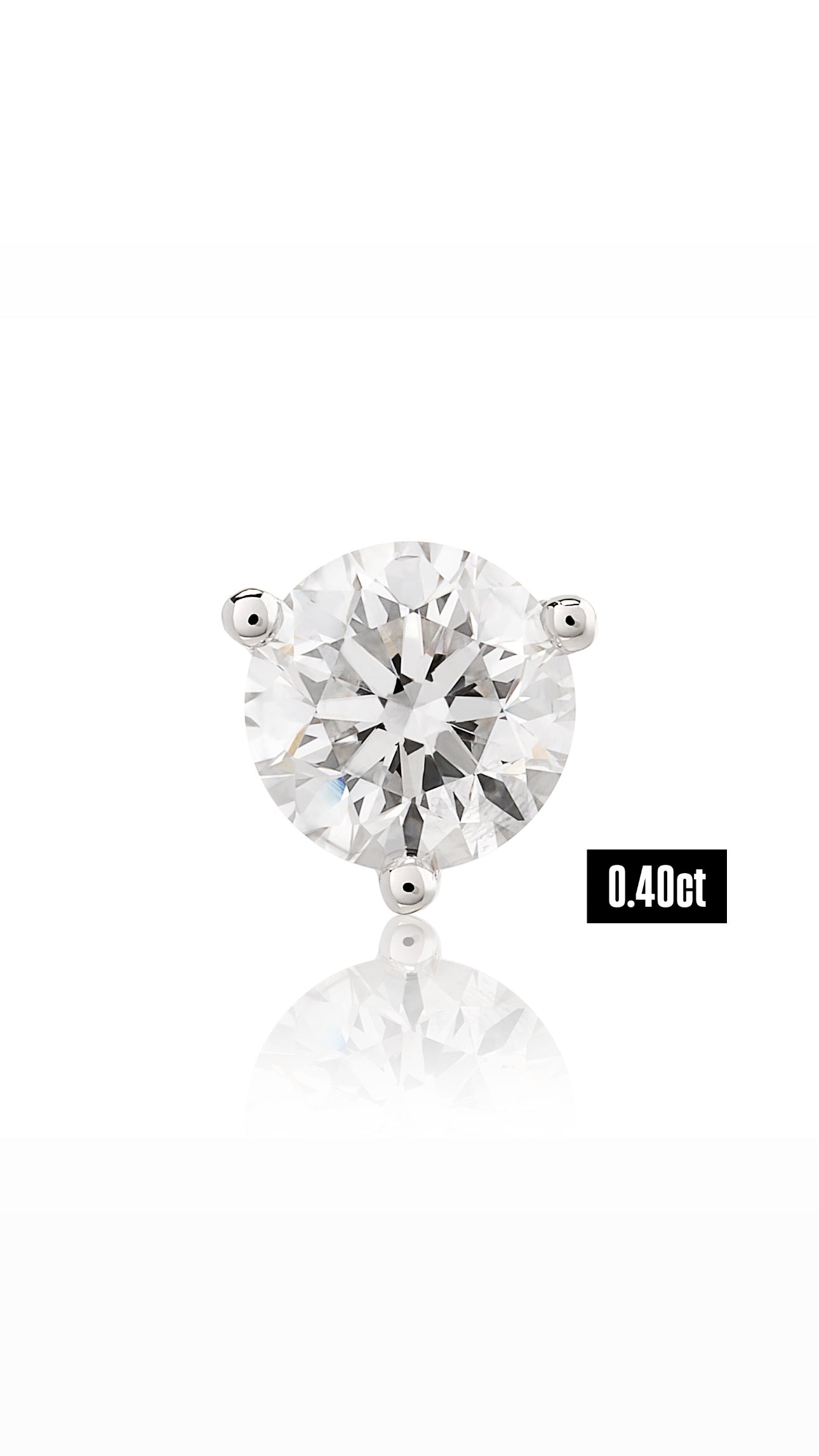 Round Shape Diamond Flat Back Stud Earring