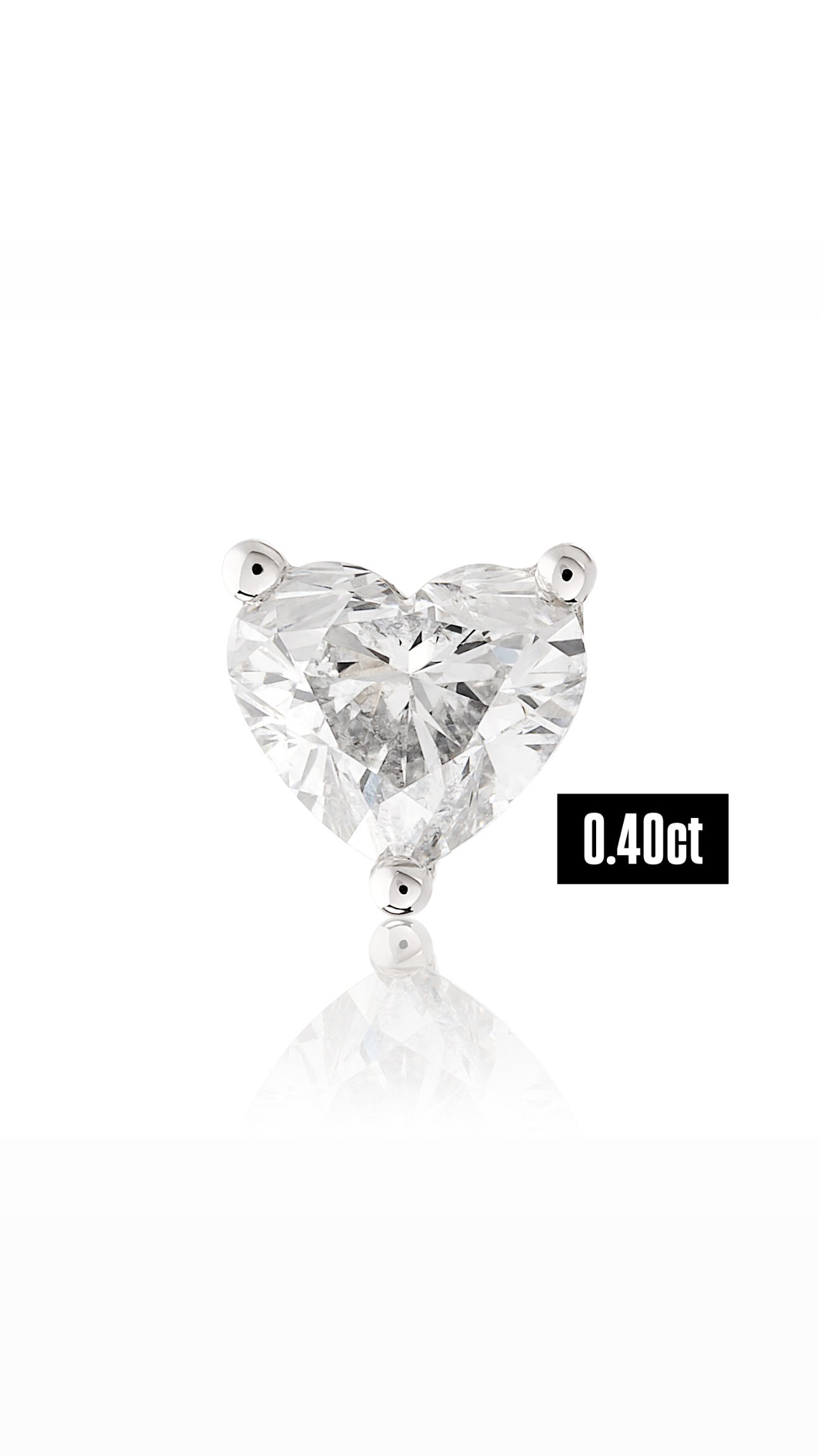 Diamond Flat back Heart Stud Earring