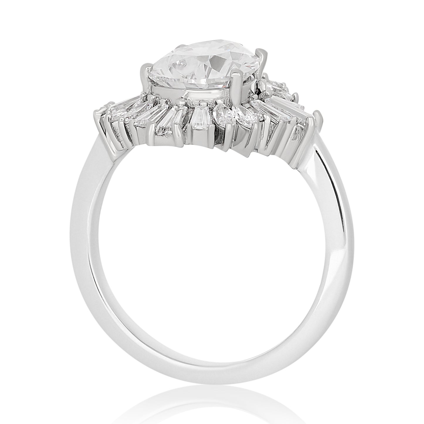 Vintage Inspired Ballerina Style Lab Diamond Ring