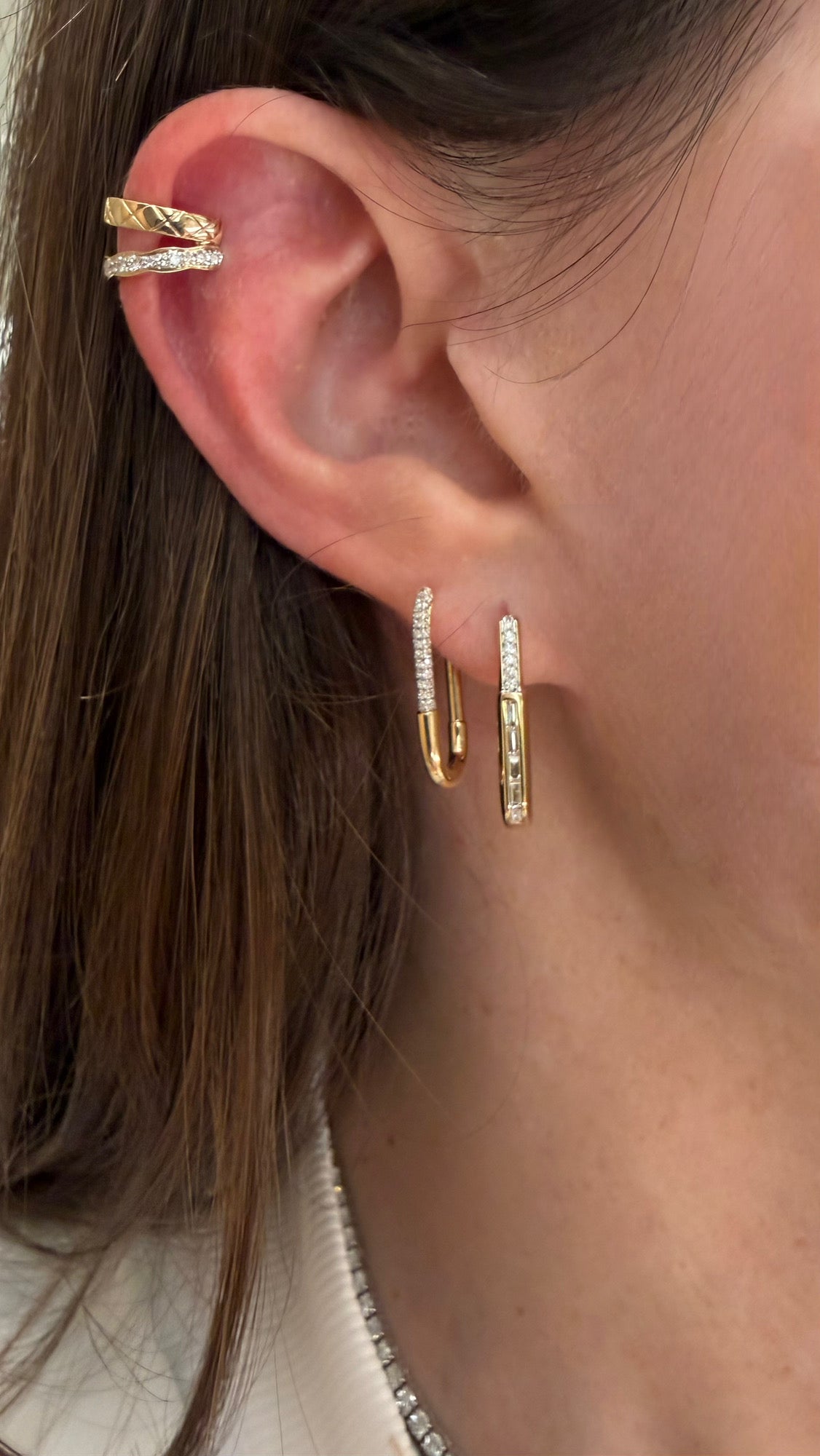 Diamond Two Row Ear Cuff