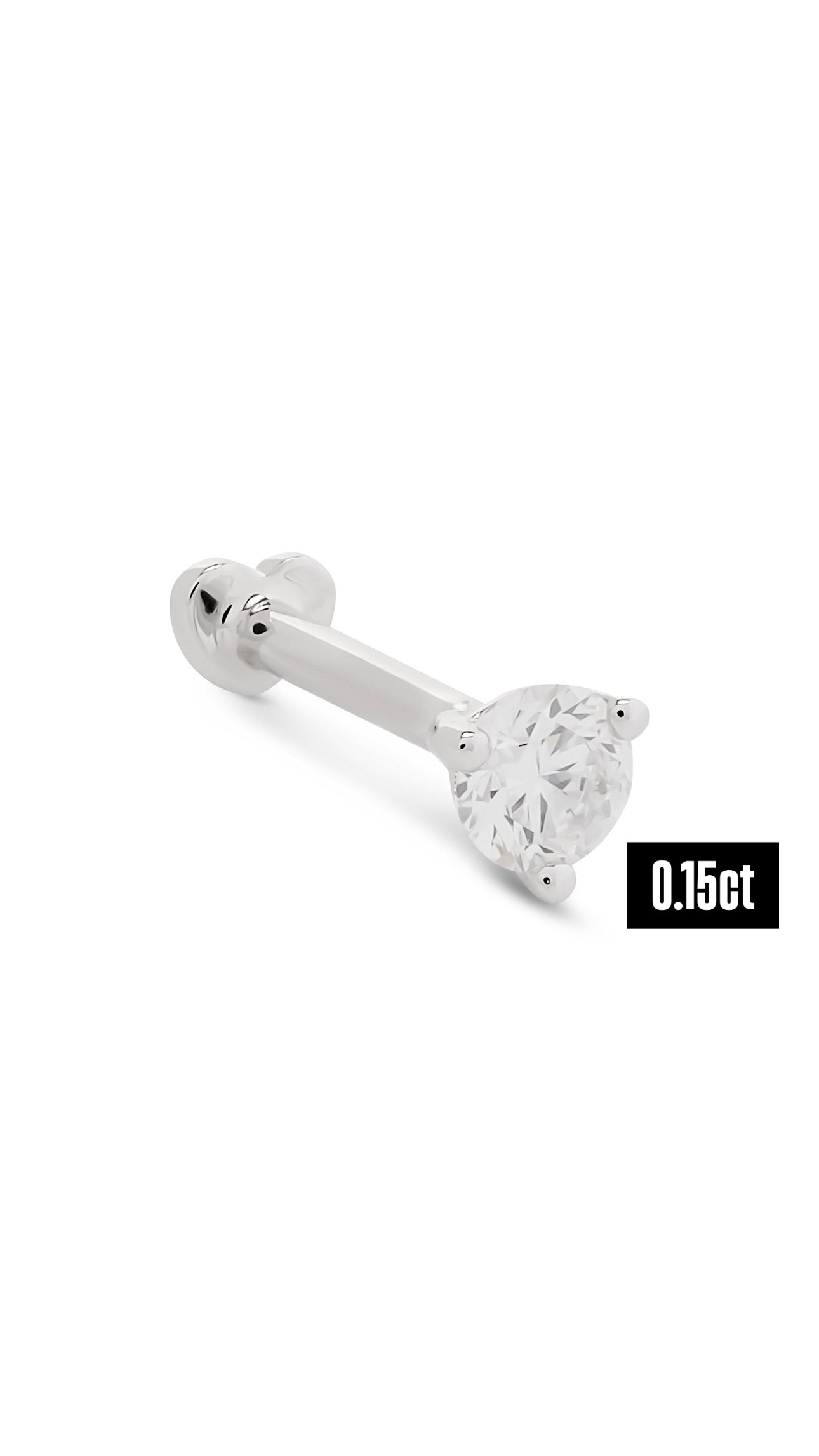Round Shape Diamond Flat Back Stud Earring