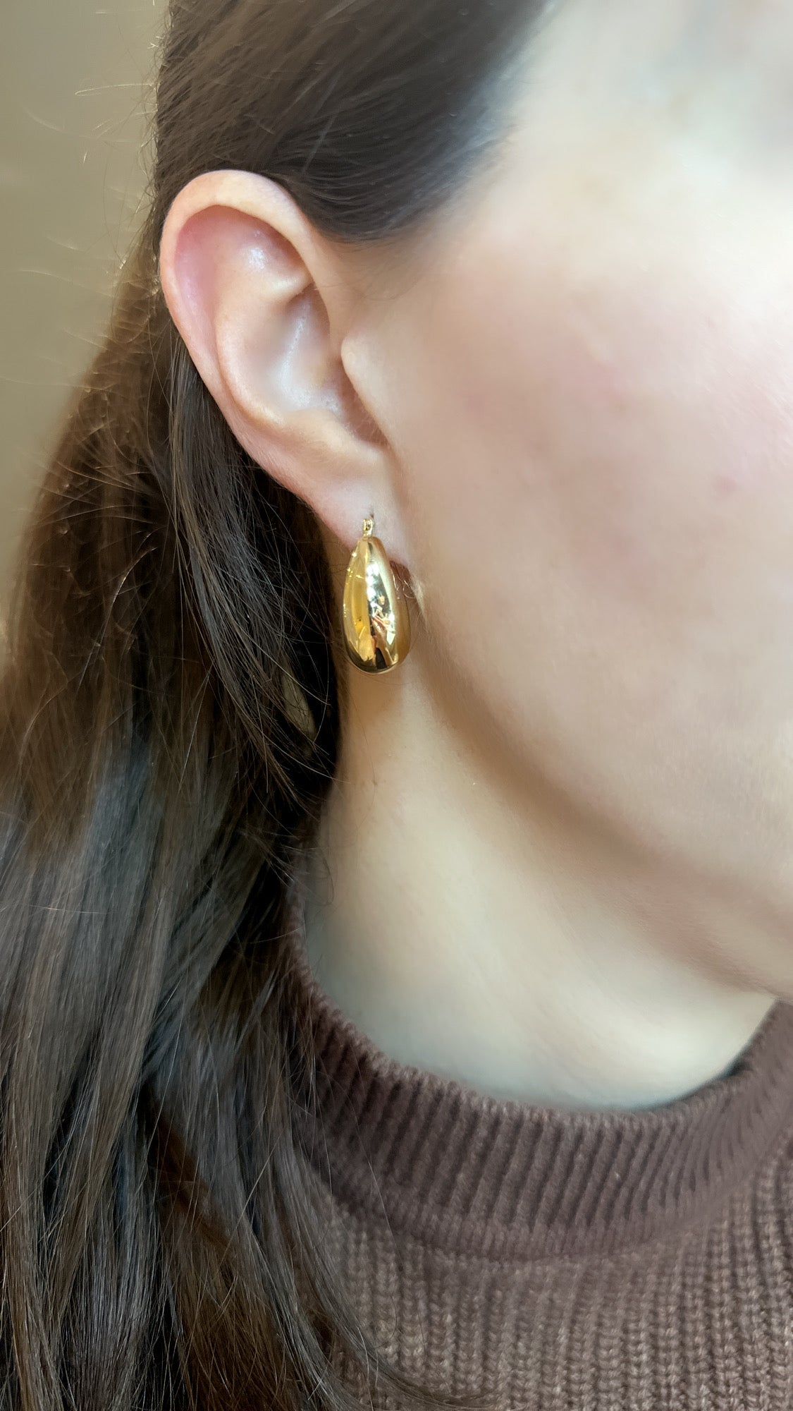 Graduated Chubby Gold Hoop Earrings