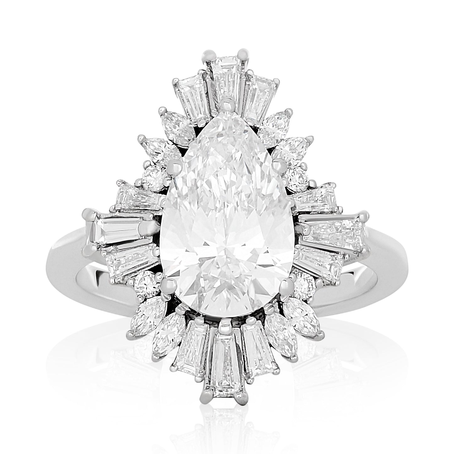 Vintage Inspired Ballerina Style Lab Diamond Ring