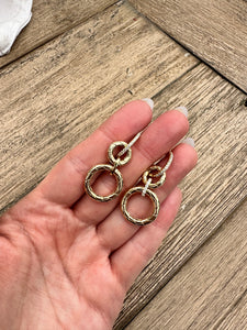Three Diamond Circle Earrings - Two