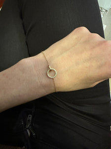 Open Circle Diamond Bracelet - Two