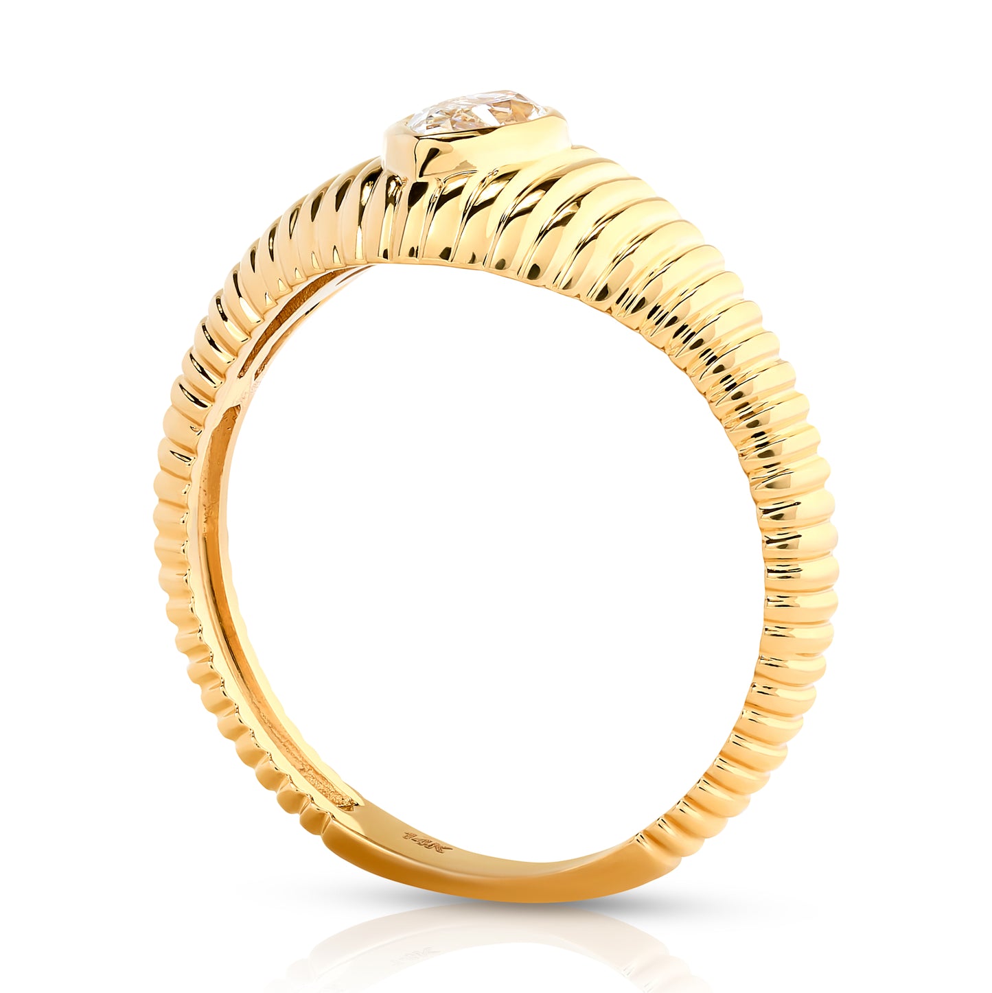 Fluted Marquise Diamond Ring