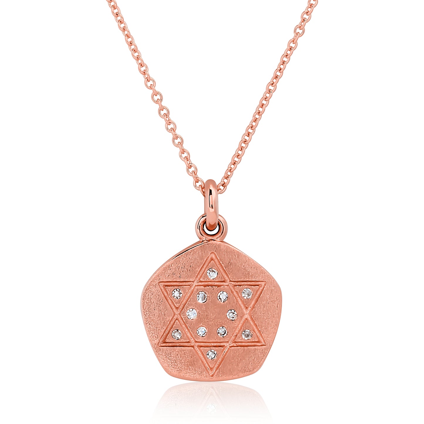Star of David Disc Diamond Pendant