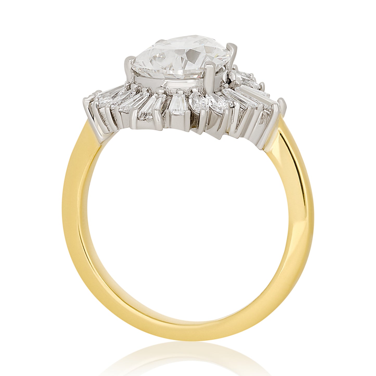 Vintage Inspired Ballerina Style Lab Diamond Ring