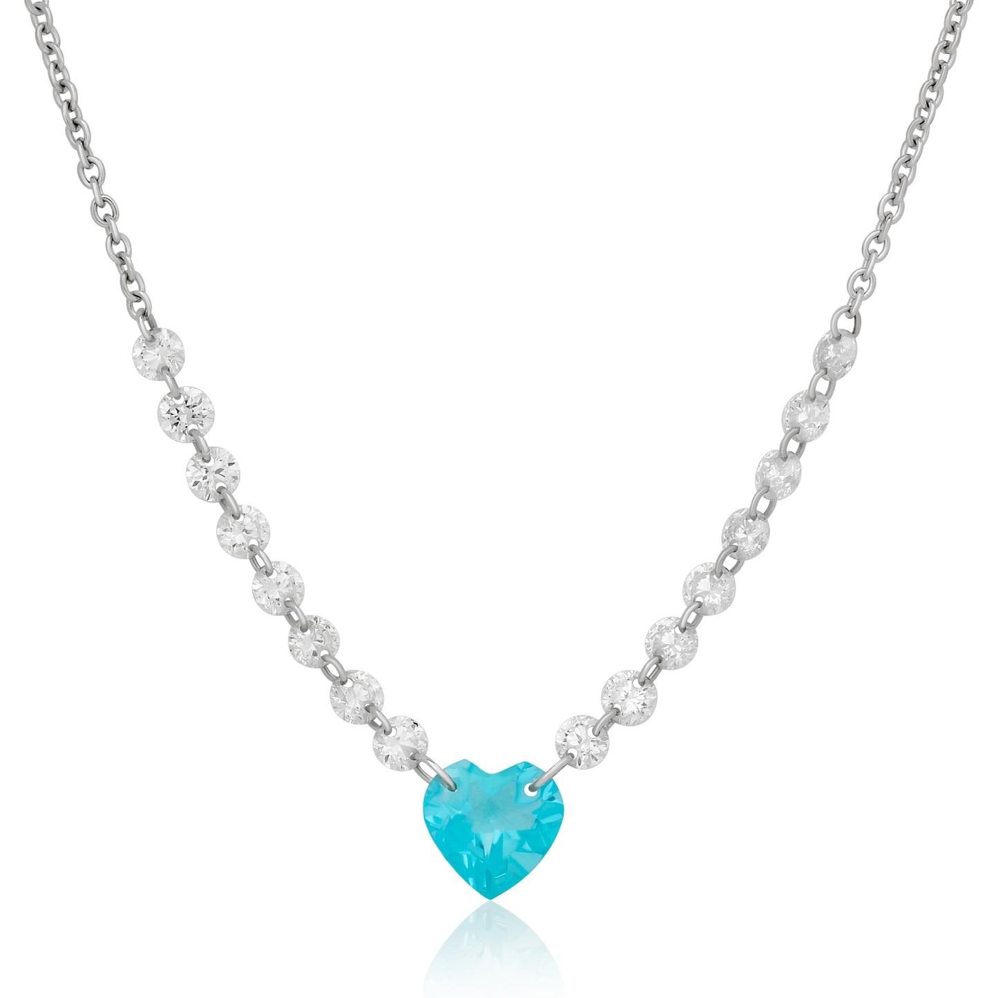 Heart Shape Apatite Diamond Necklace
