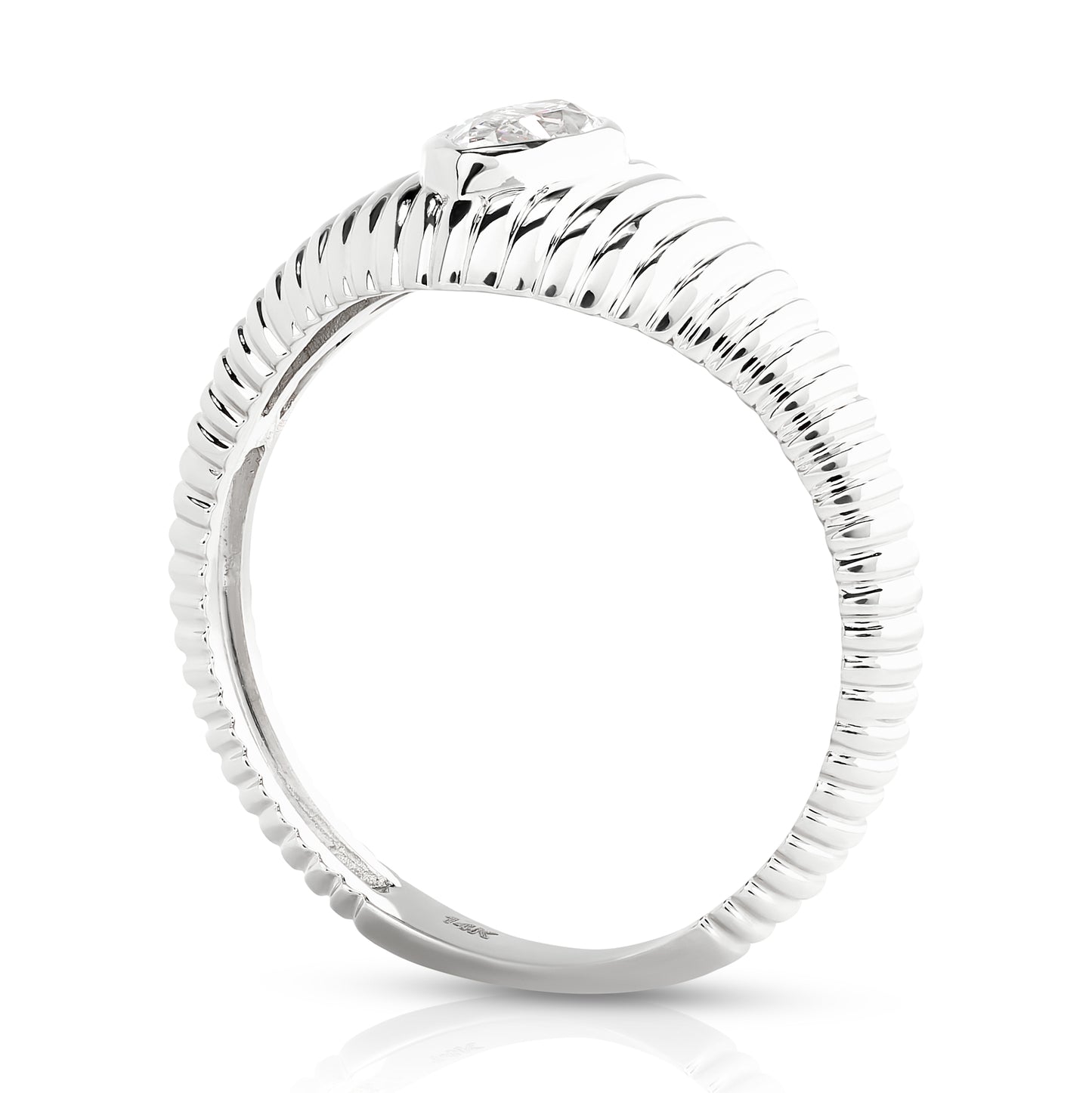Fluted Marquise Diamond Ring