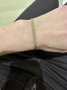 Curb Link Double Row Diamond Bracelet - Two
