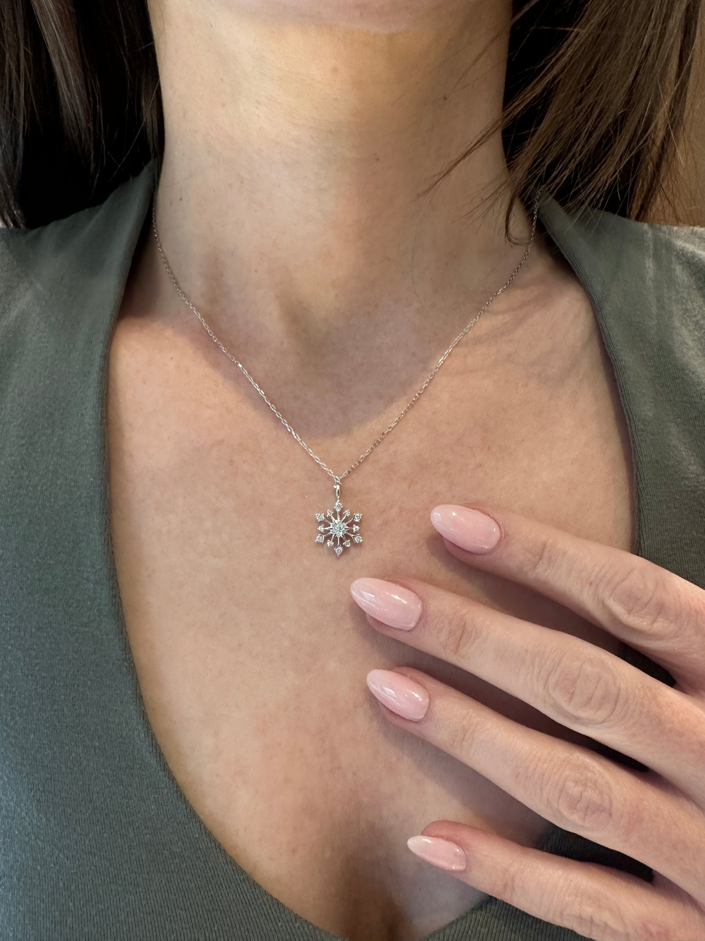 Diamond Snowflake Pendant