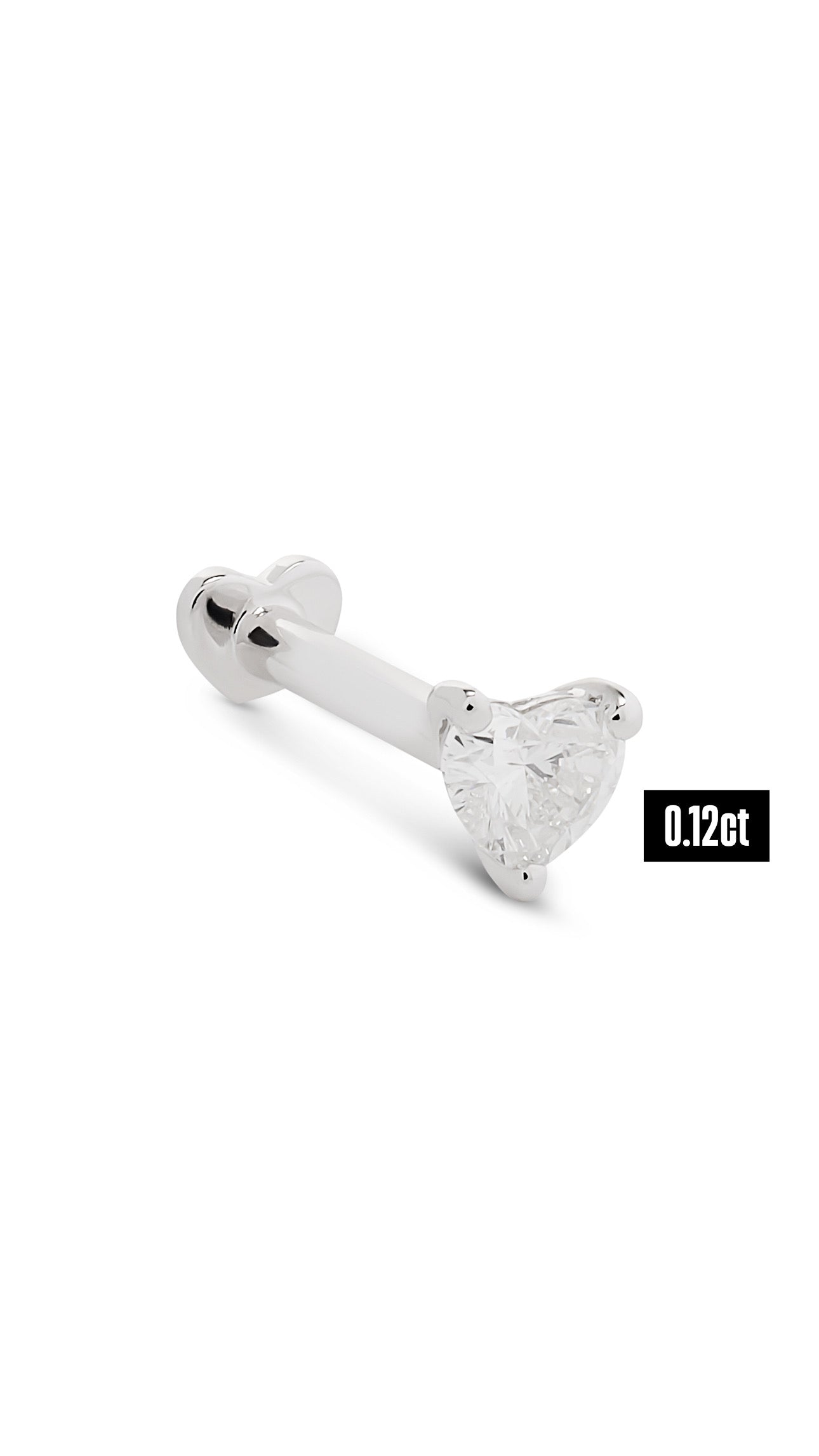 Diamond Flat back Heart Stud Earring