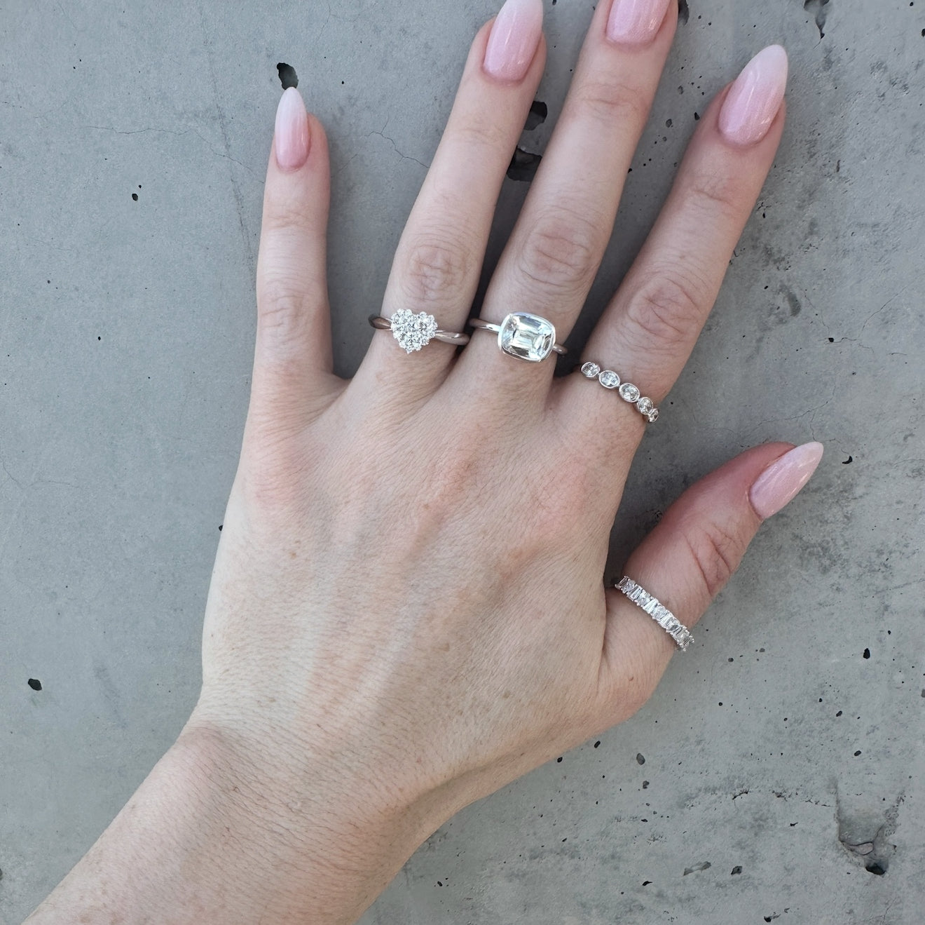 Half Way Bezel Set Diamond Band