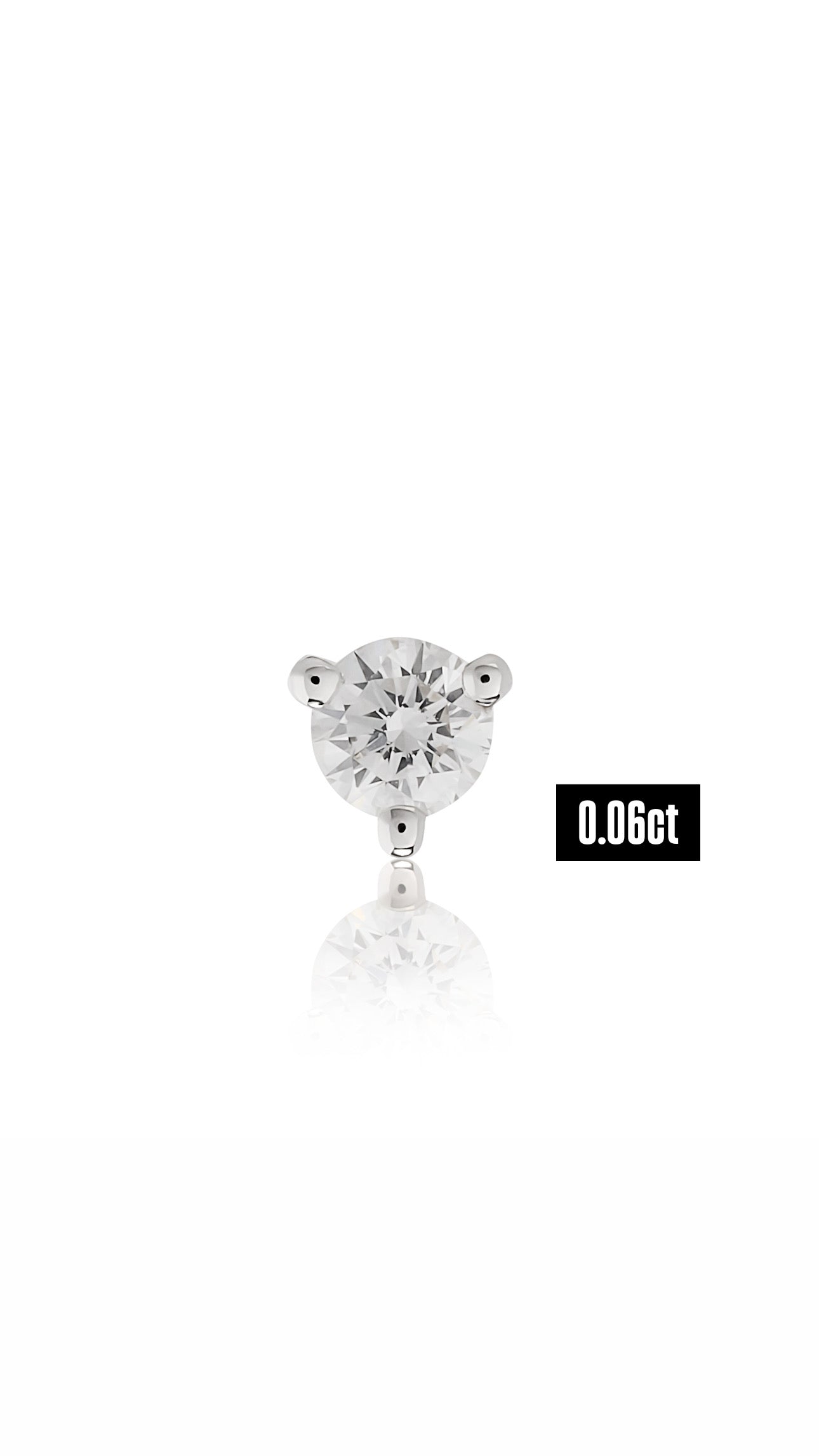 Round Shape Diamond Flat Back Stud Earring