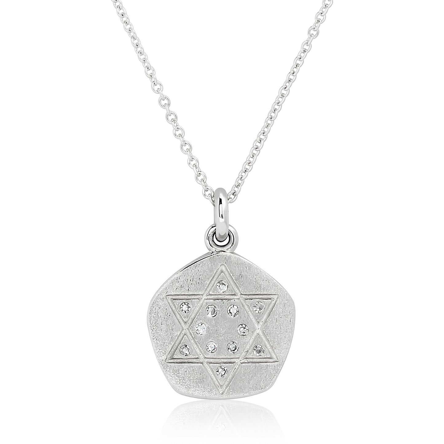 Star of David Disc Diamond Pendant
