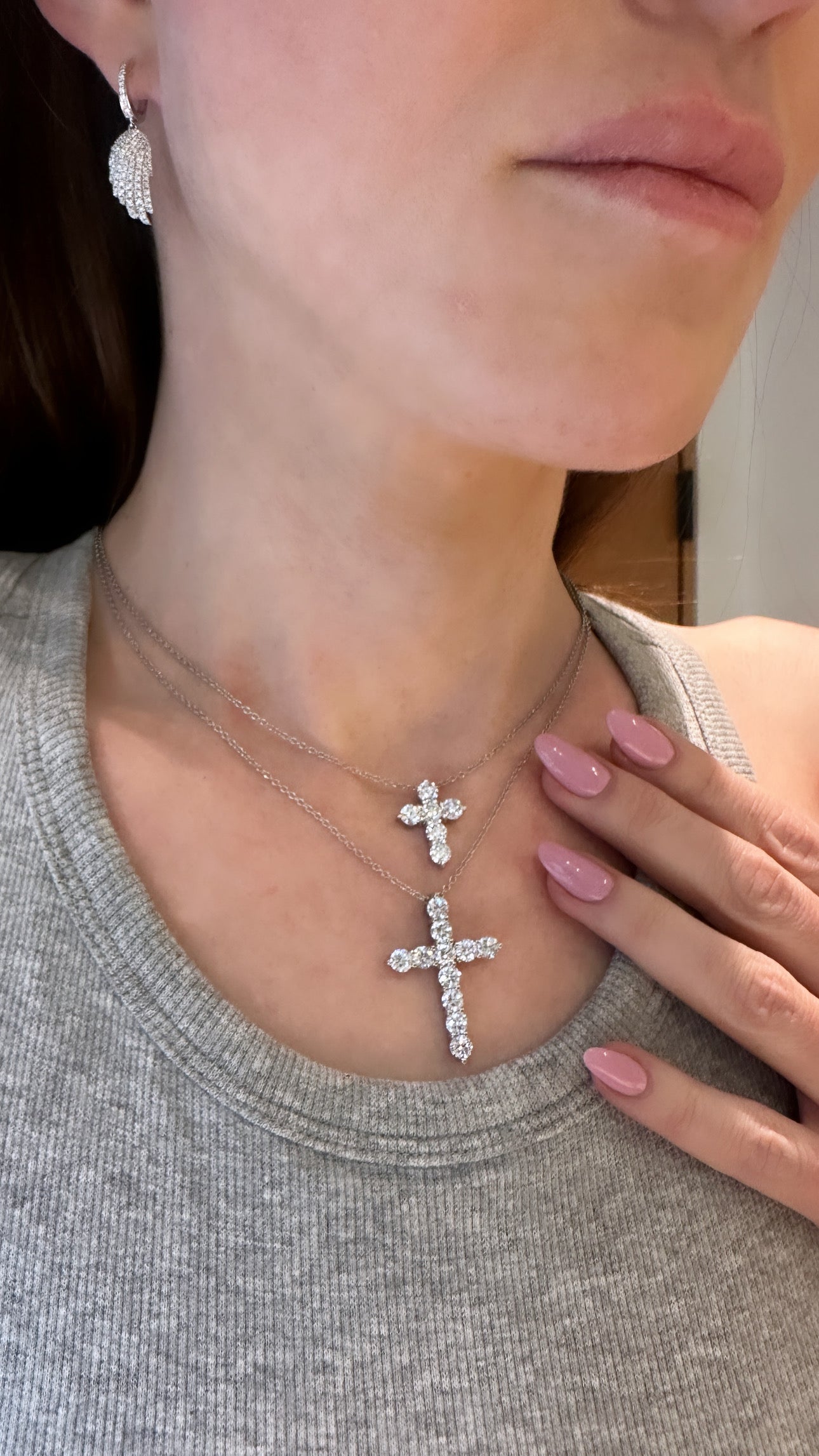The Mallory Cross Pendant Small and Full size