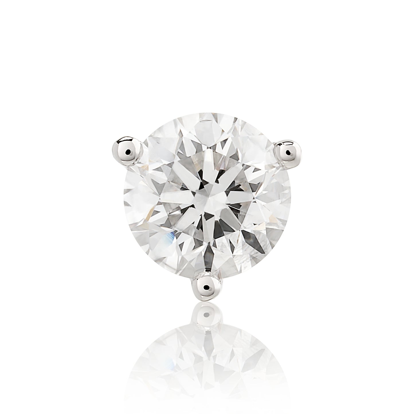 Round Shape Diamond Flat Back Stud Earring