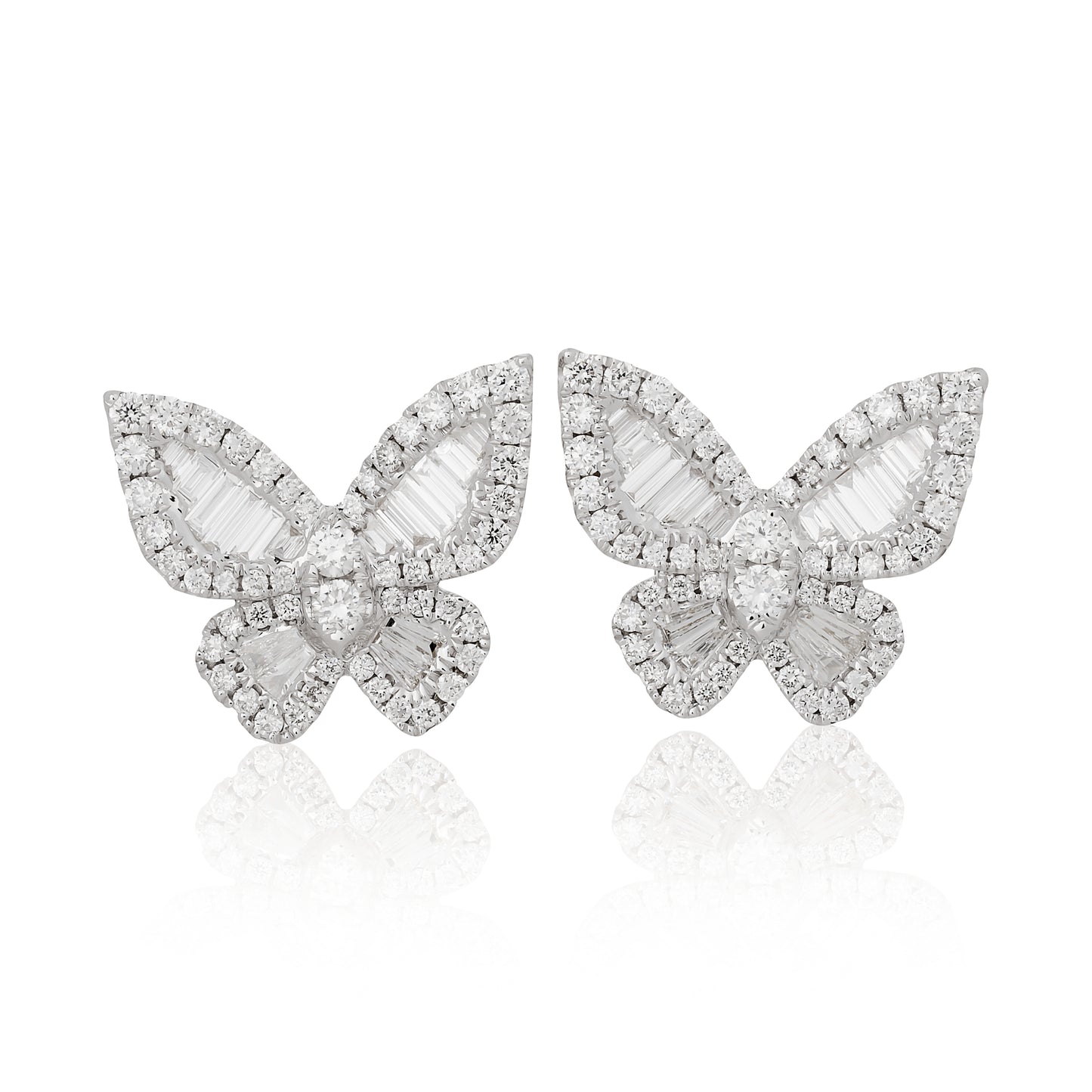 Diamond Romantic Butterfly Earrings Size 3