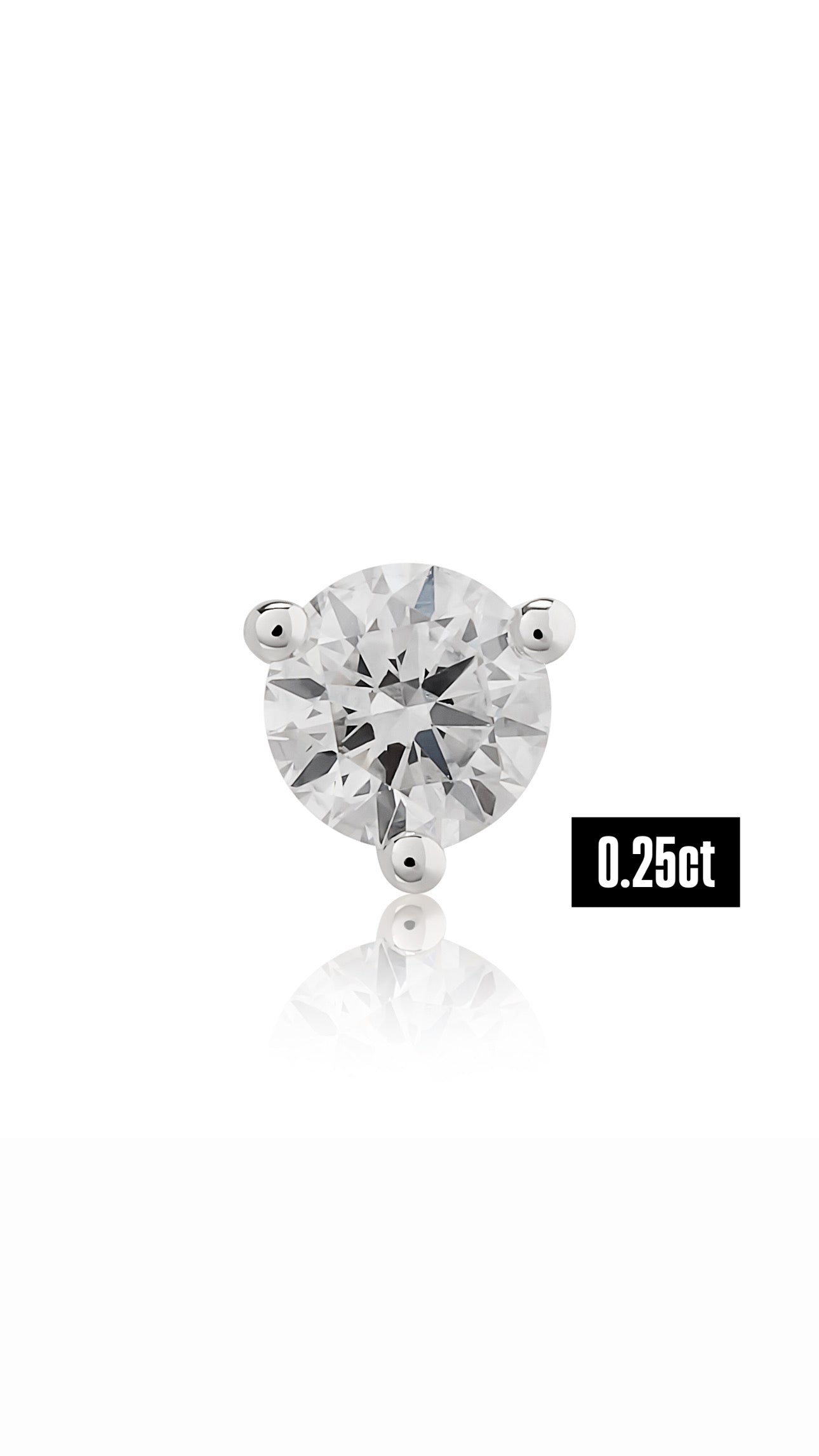 Round Shape Diamond Flat Back Stud Earring