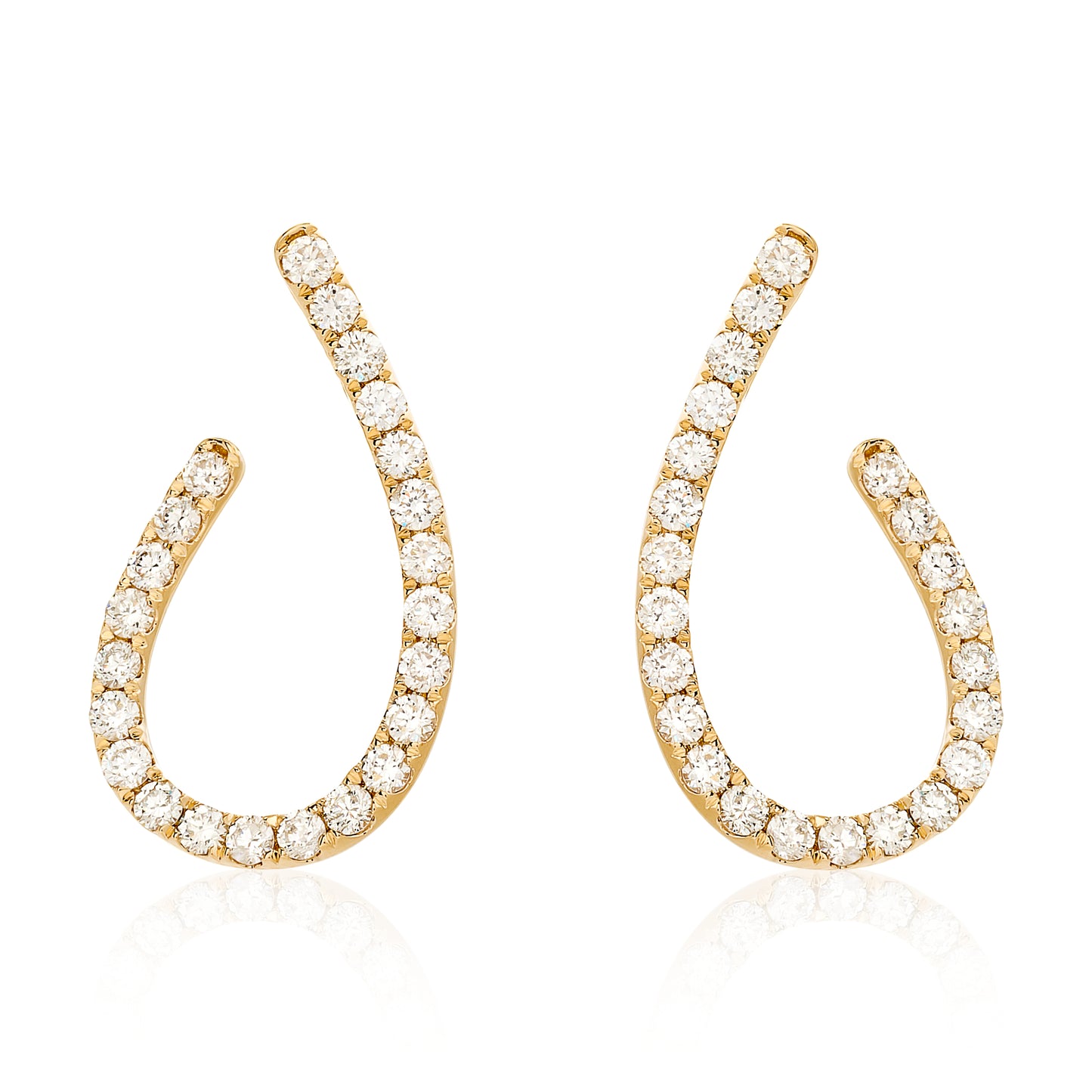 Curved Diamond Earrings