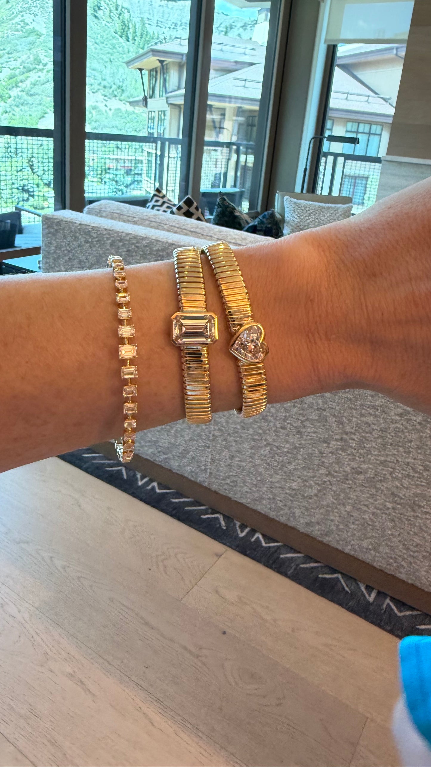 Lab Diamond Emerald Cut Tubogas Bracelet