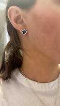 Load image into Gallery viewer, Clover Sapphire and Diamond Stud Earrings - Two