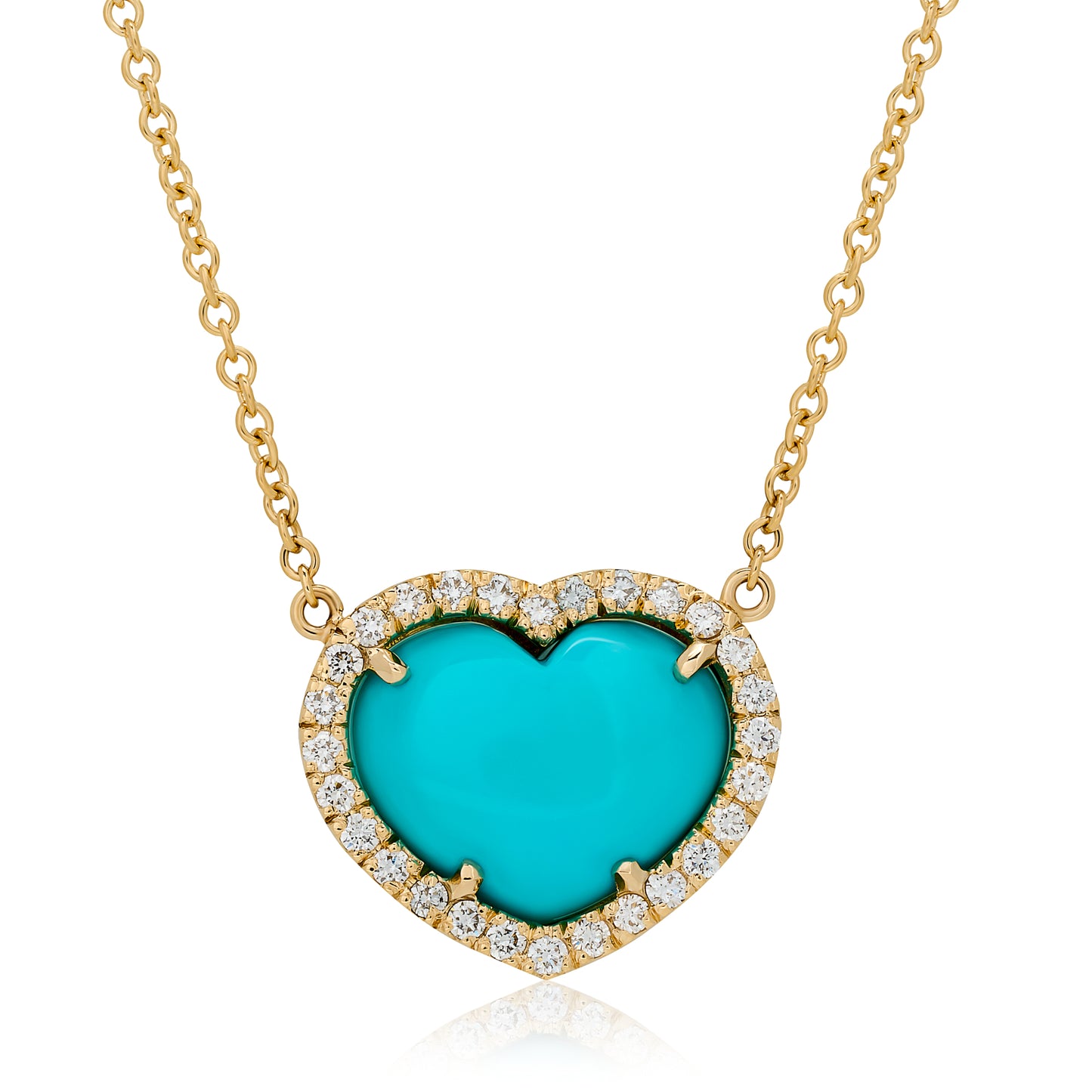 Natural Turquoise Diamond Heart Pendant