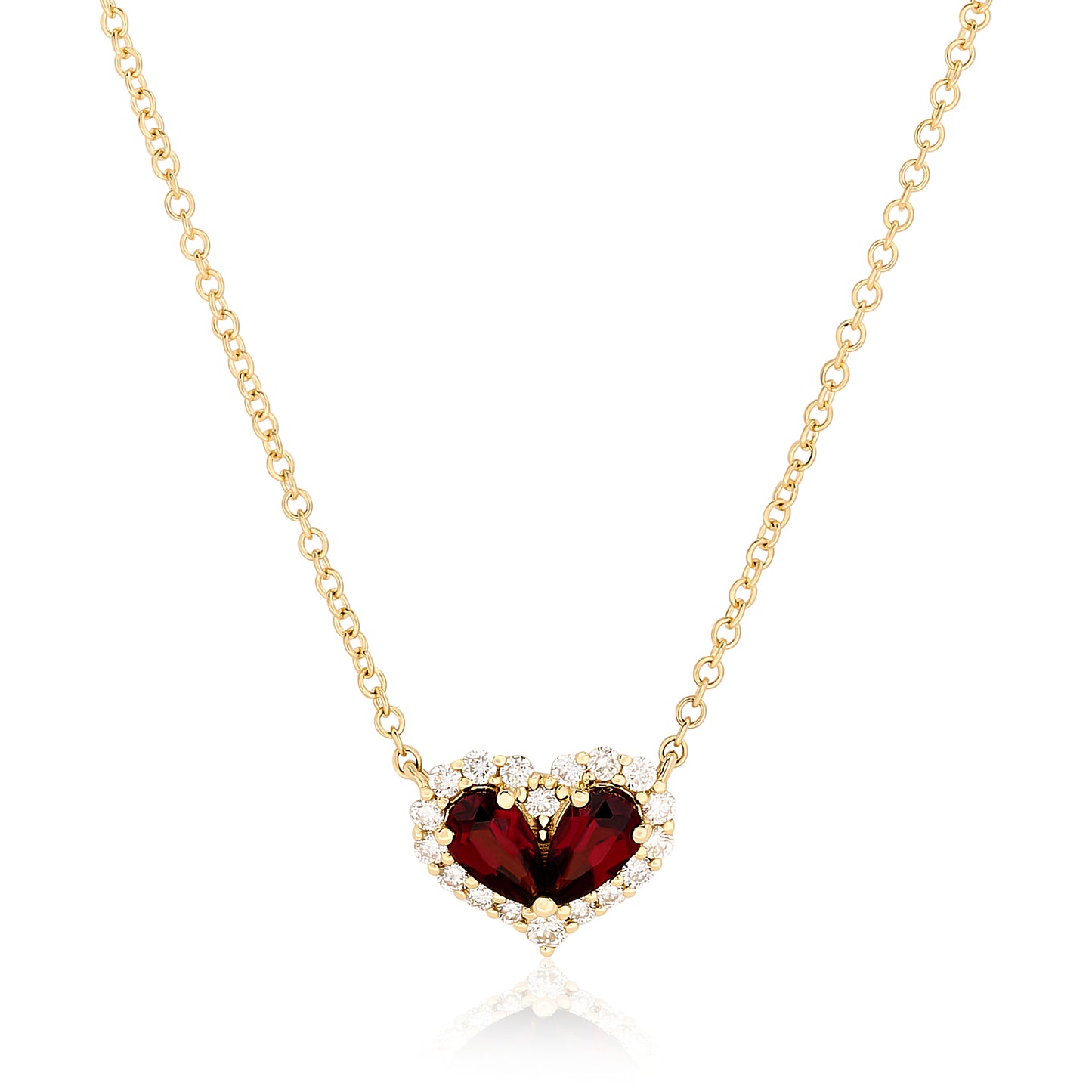 Chubby Garnet and Diamond Heart Pendant