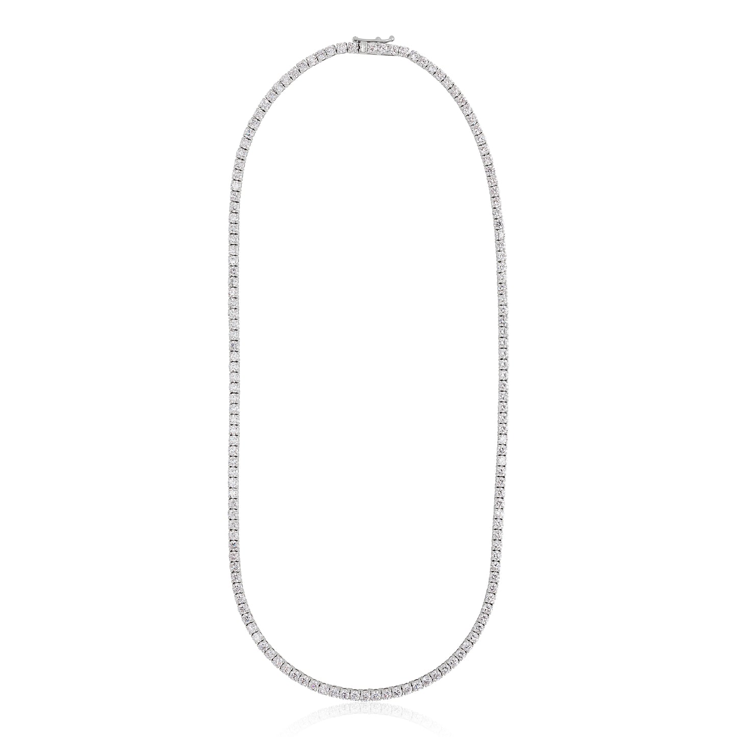 Lab Grown Straight Line Tennis Necklace-10