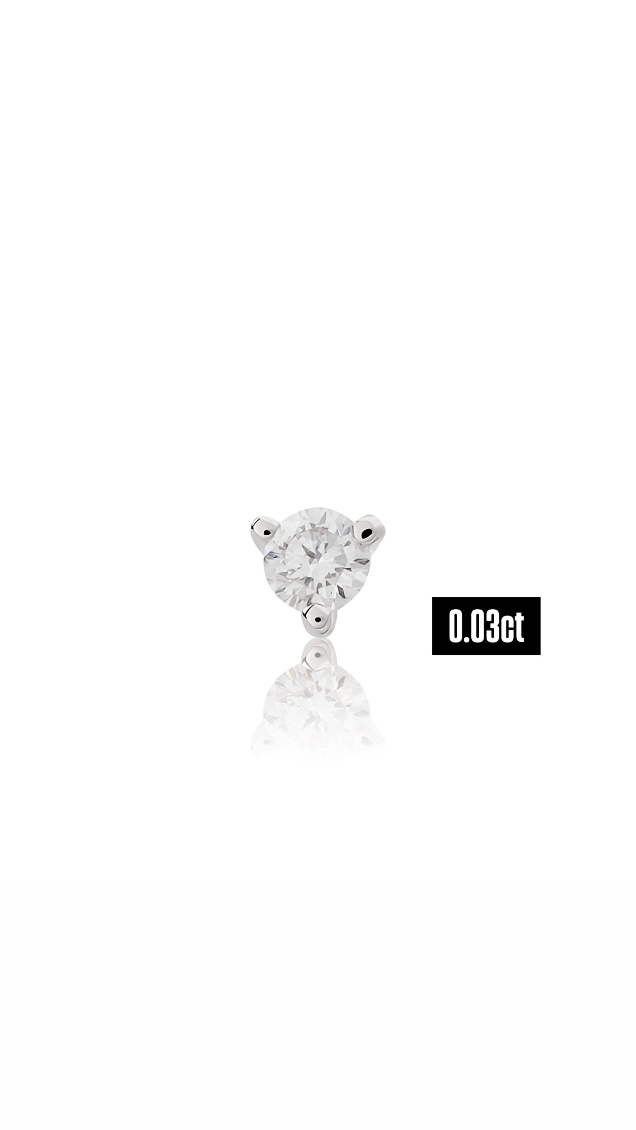 Round Shape Diamond Flat Back Stud Earring