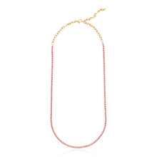 Load image into Gallery viewer, Pink Sapphire Luxe Tennis Necklace With Extender