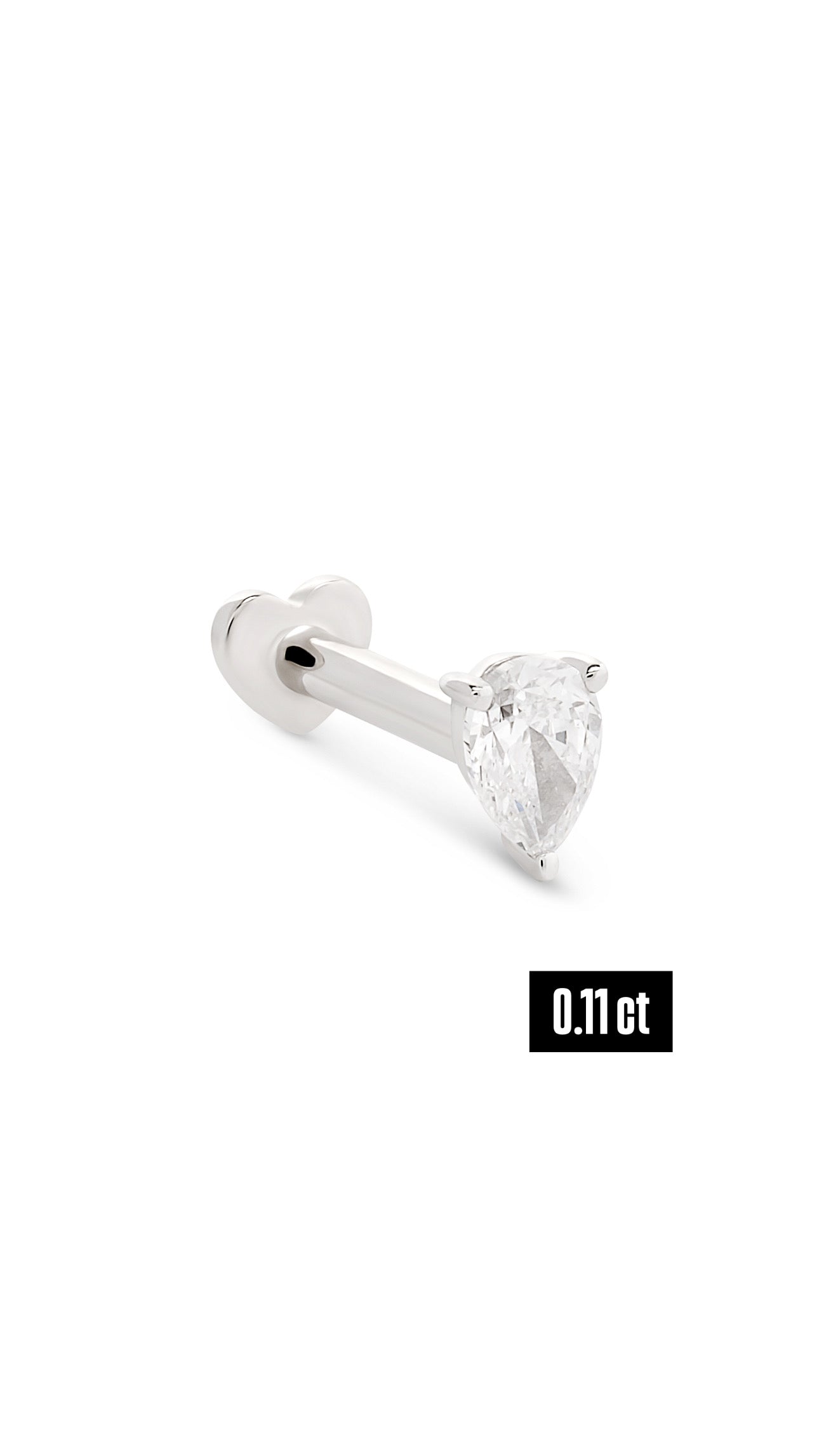 Pear Shape Diamond Flat Back Stud Earring