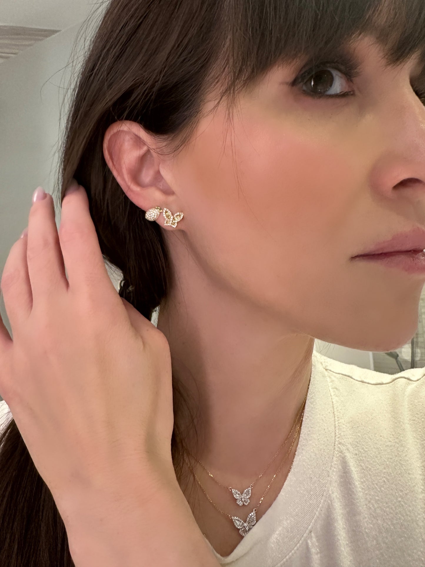 Petite Yellow Sapphire and Diamond Stud Earrings