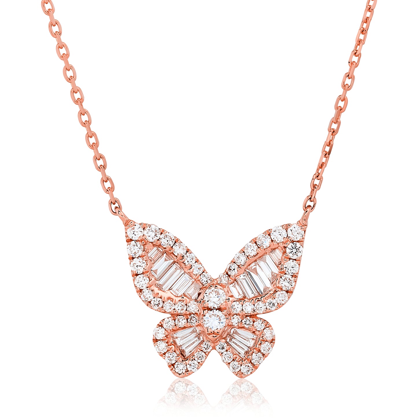 Romantic Diamond Butterfly Pendant In Size 3