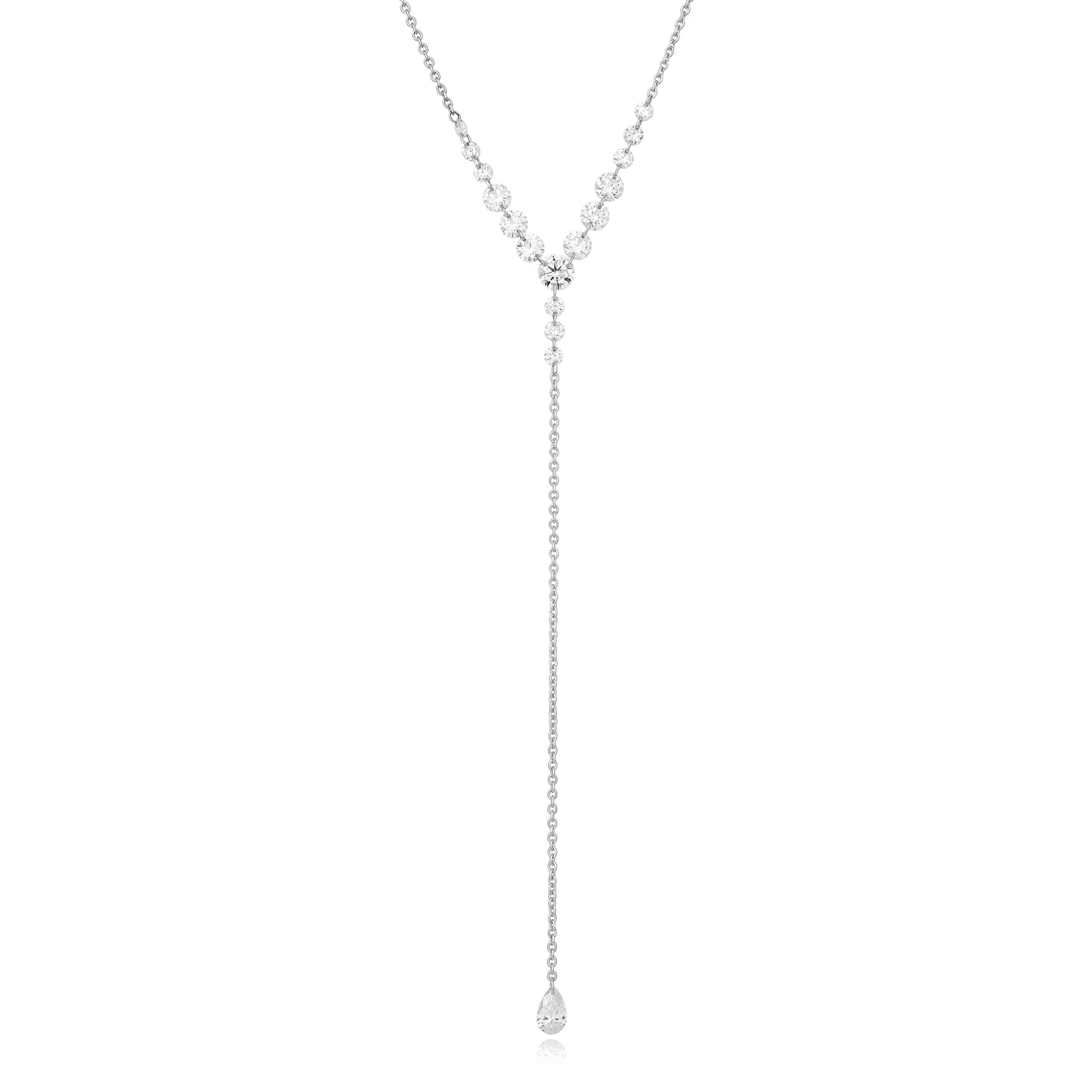 Diamond Lariat Floating Necklace