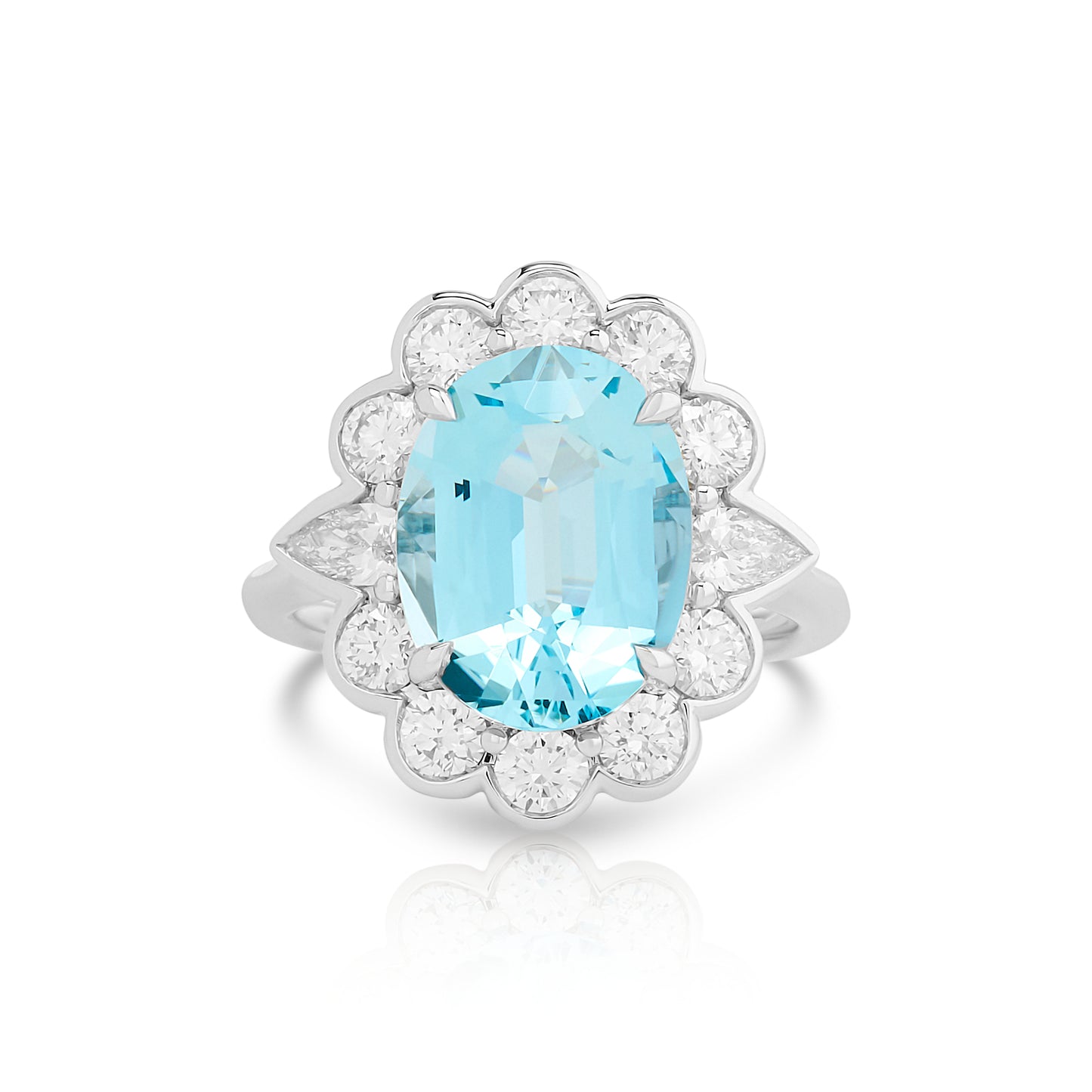 Estate Aquamarine and Diamond Ring
